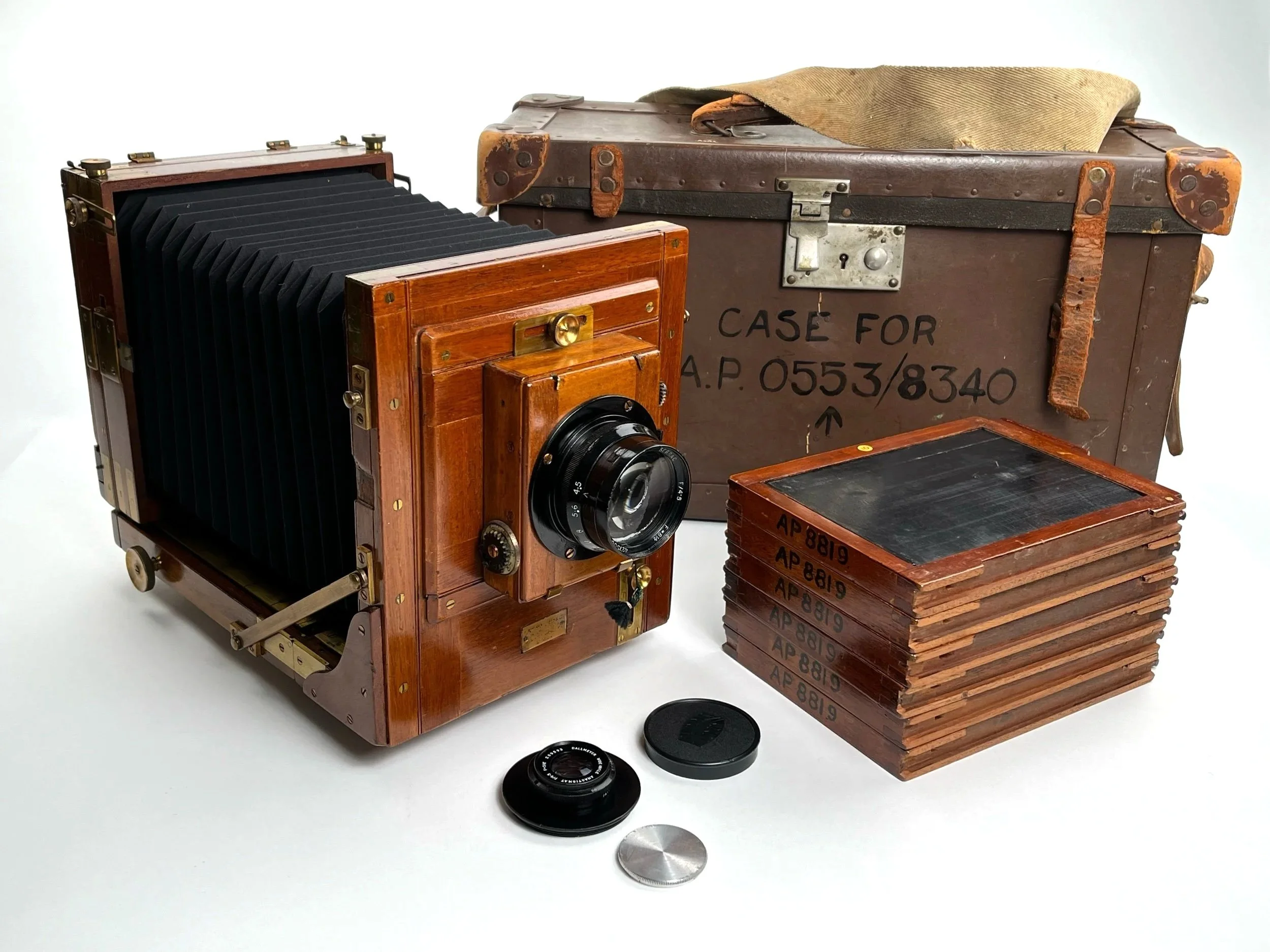 Watson Premier Tailboard Half Plate 6 1/2 x 4 3/4" Camera. Royal Navy Issue.