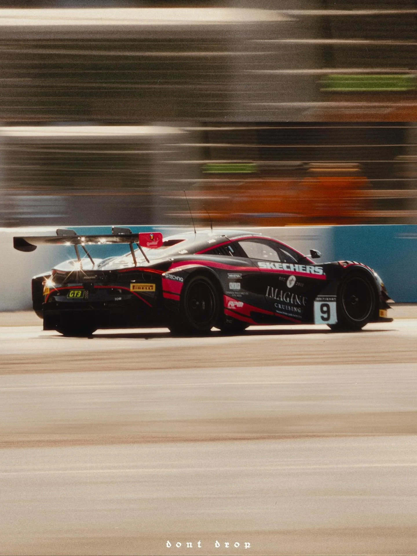 Three different cameras for three different shots at the @british_gt at Donington 2025. All of the @paddockmsport McLaren 720s GT3 Evo.

1) Fuji XH2 + 500mm f5.6
2) Fuji GFX 100s + 250mm f4
3) Nikon FM + 70-210 f4-5.6 + Cinestill 400d

#nikonfm #dont