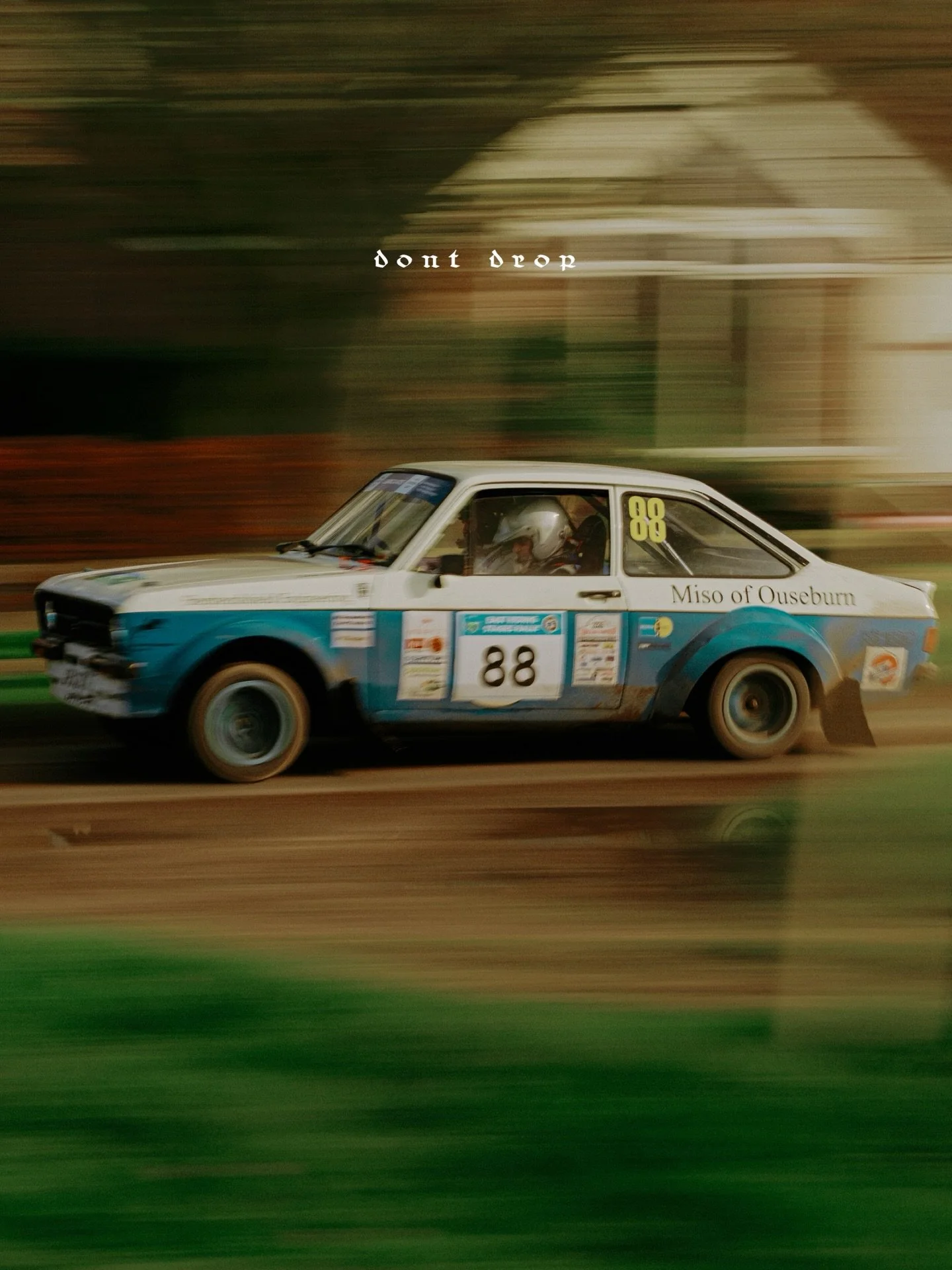 A MK2 Escort spreading the good word of @miso_newcastle throughout the village.

#dontdrop #rallyphotography #miso #wrc