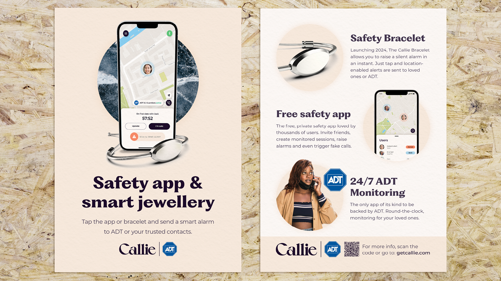   Above:  Logo, brand creation and oversight for Fashion Tech brand, Callie 