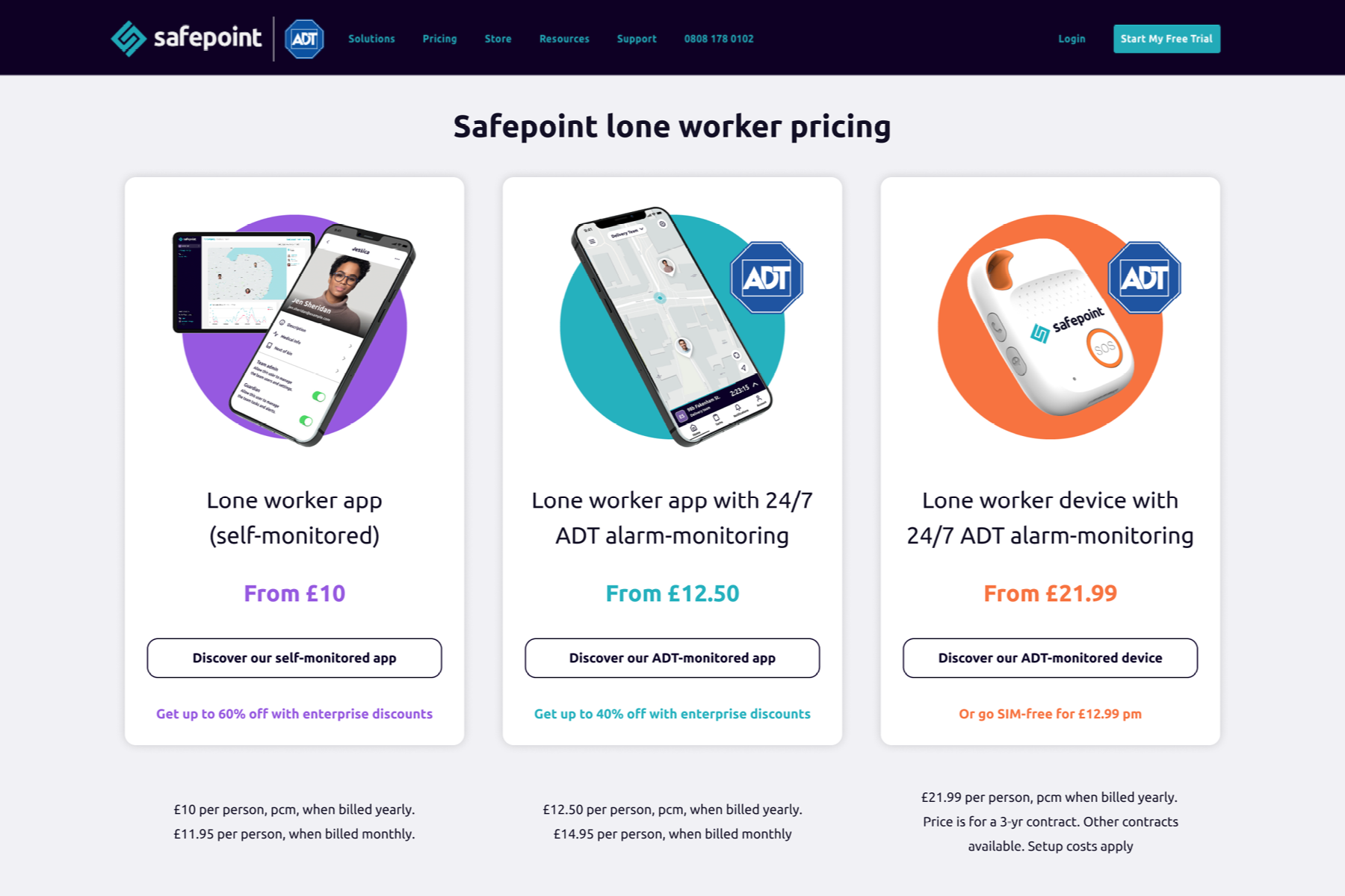   Above:  Web design and development for Safepointpapp.com 
