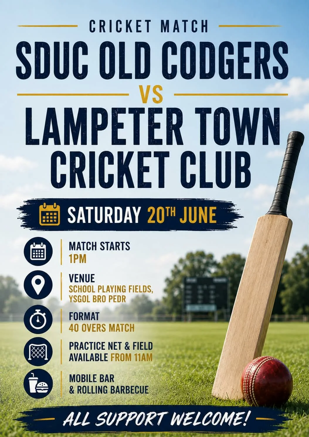 SDUC Old Codgers vs Lampeter Town Cricket Club