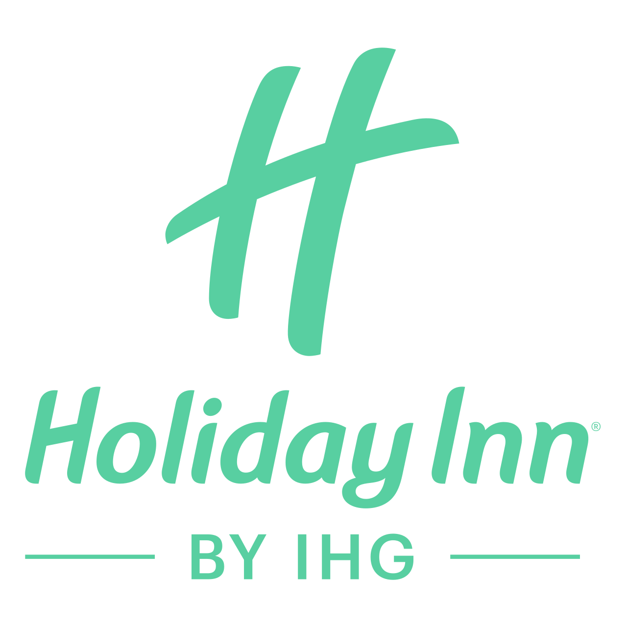 Holiday Inn logo with stylized teal letter H and the words 'Holiday Inn by IG'.