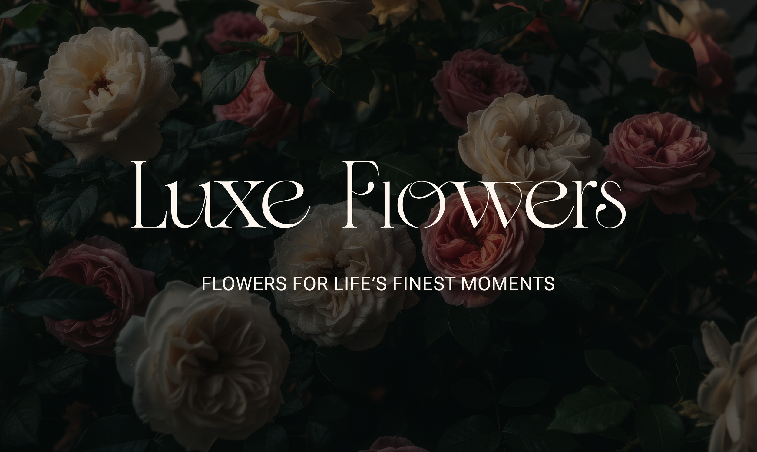 Banner design for luxury florist brand identity created by BCLR.