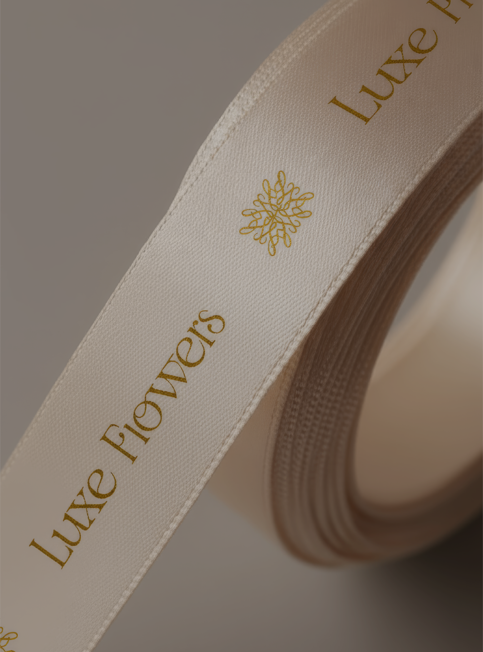 Luxe Flowers bouquet in deep tones, brand and packaging by BCLR