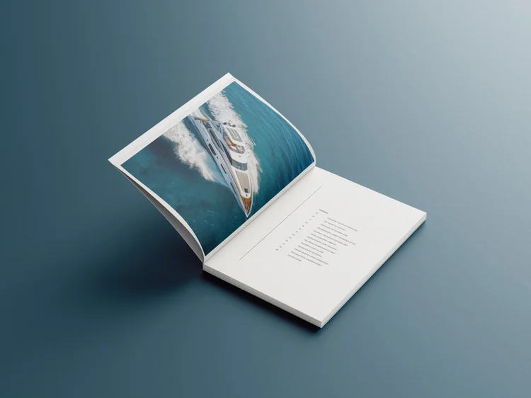 Contents page of The Art of the Charter, a luxury yacht charter publication designed and print-managed by BCLR