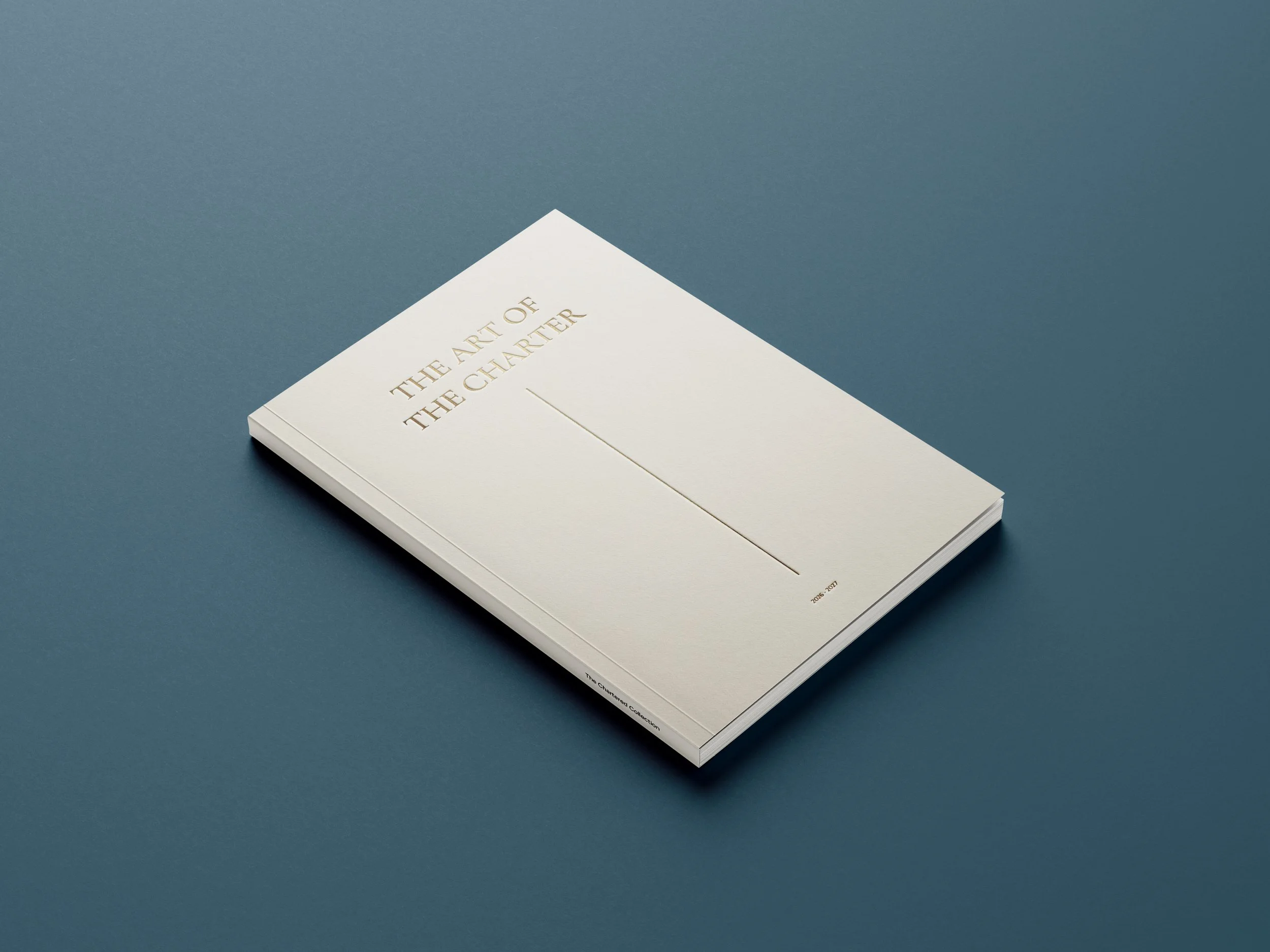 Front cover design for The Art Of The Charter luxury yacht charter brochure by BCLR.