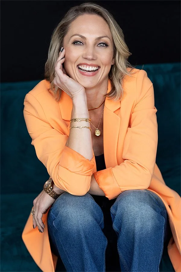 Ksenia, photographed for a personal branding session in my Costa Mesa studio. This portrait is designed to feel confident, current, and human. I create editorial-style branding portraits for founders, executives, and professionals who want images tha