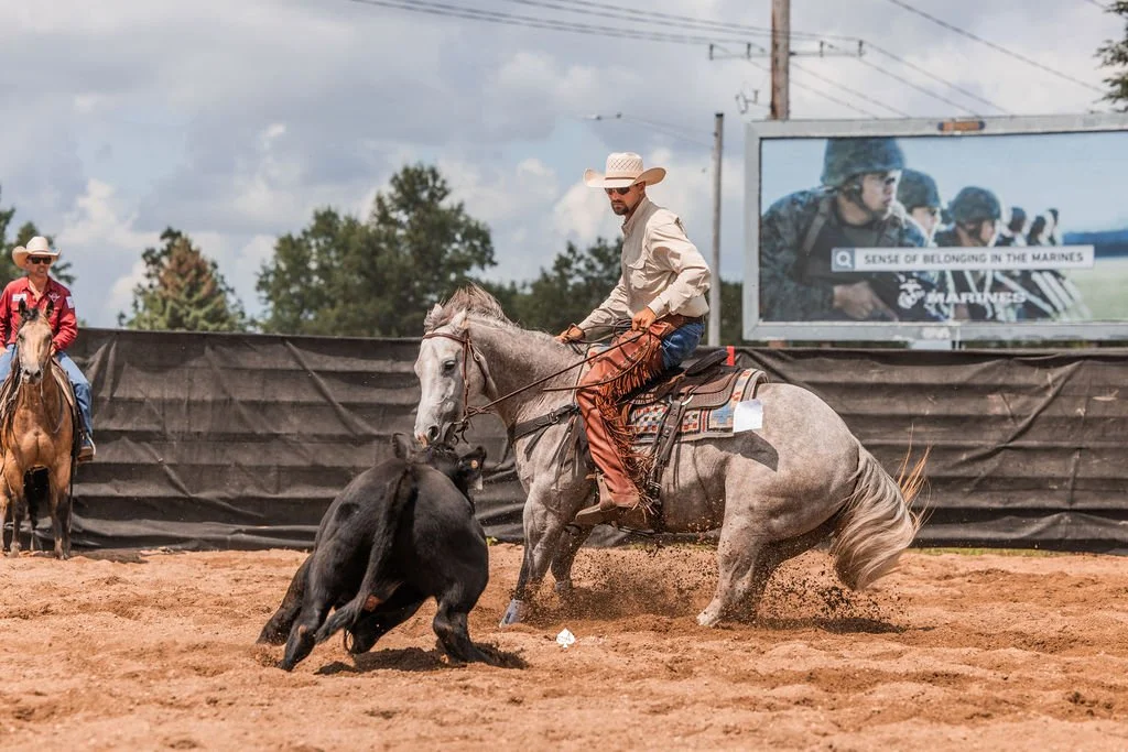 GARRETT ACKERSON OF TWISTED FATE PERFORMANCE HORSES ABOARD JB LENA GUITAR (GUITAR GUN X JAE BAR LENA HATTIE) BRED AND RAISED BY G&R QUARTER HORSES. TRAINED AND SHOWN BY TWISTED FATE PERFORMANCE HORSES. ANNIE IS THE WINNER OF MULTIPLE GRAND AND RESERV
