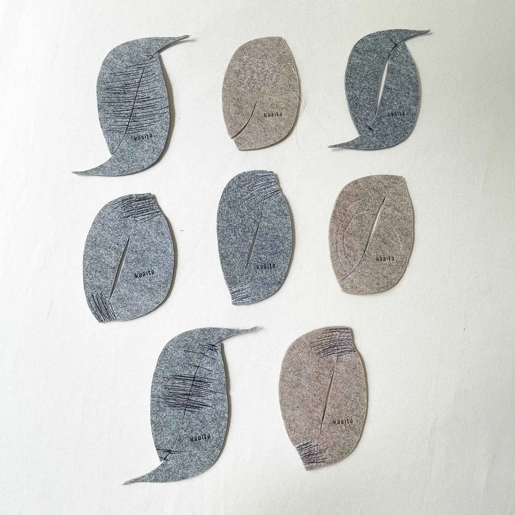 Handmade upcycled coasters from sustainable felt