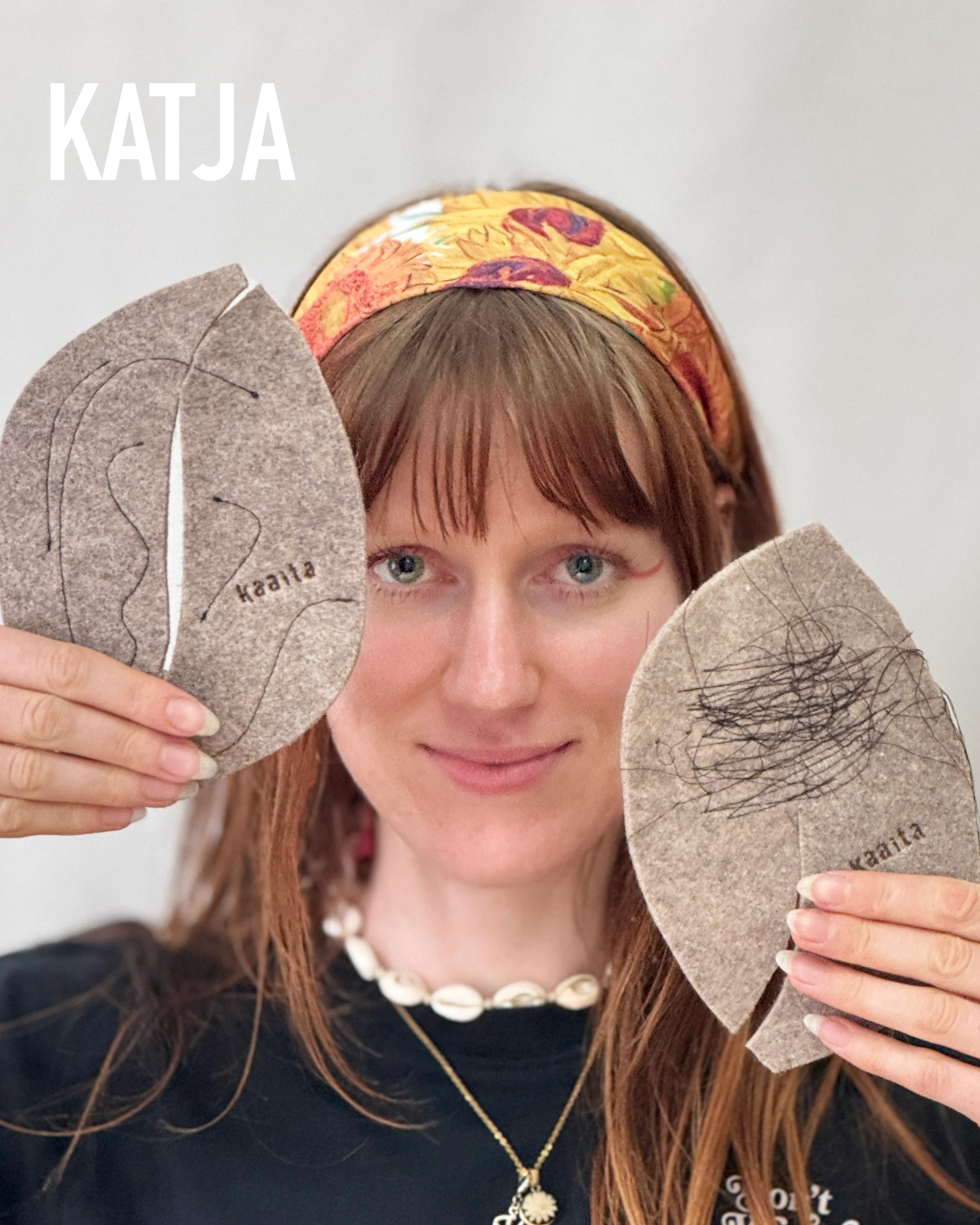 Handmade upcycled coasters from sustainable felt