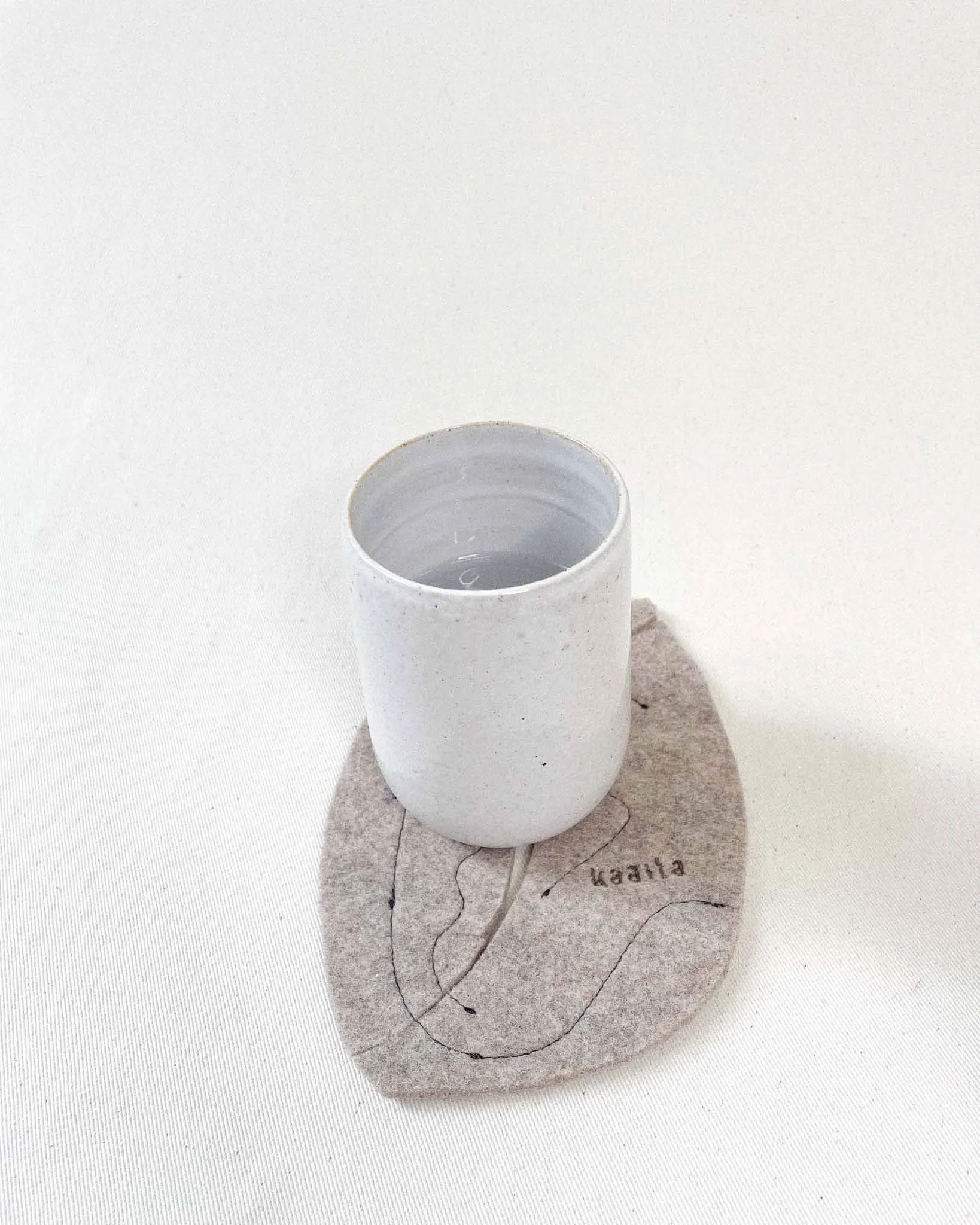 Handmade upcycled coasters from sustainable felt