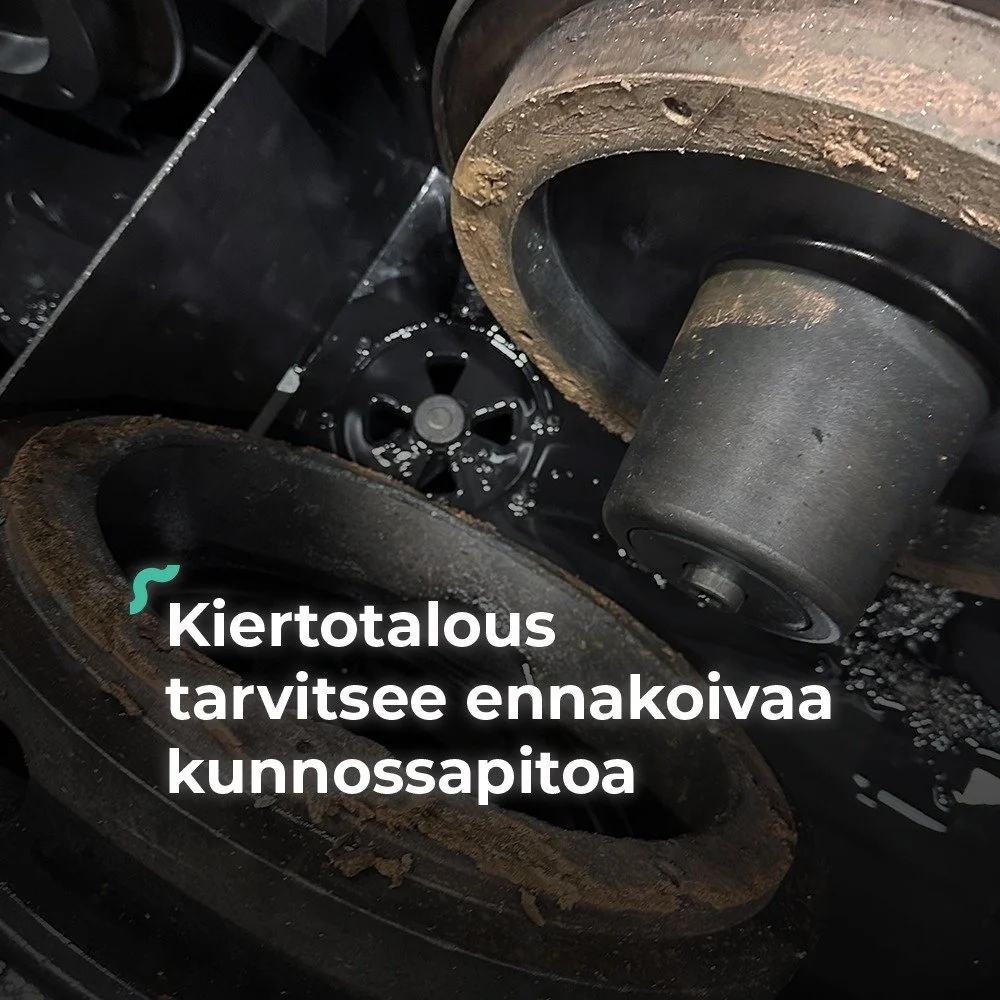 Vastuullisuus ei ole vain hankintavaiheen valintakriteeri, vaan koko laitteen elinkaaren aikaista kunnossapitoa. ♻️
 
Timo on ollut alkuvuodesta mukana KIEHKURA-hankkeessa, jossa edistet&auml;&auml;n koneiden ja laitteiden kiertotalouden mukaista k&a