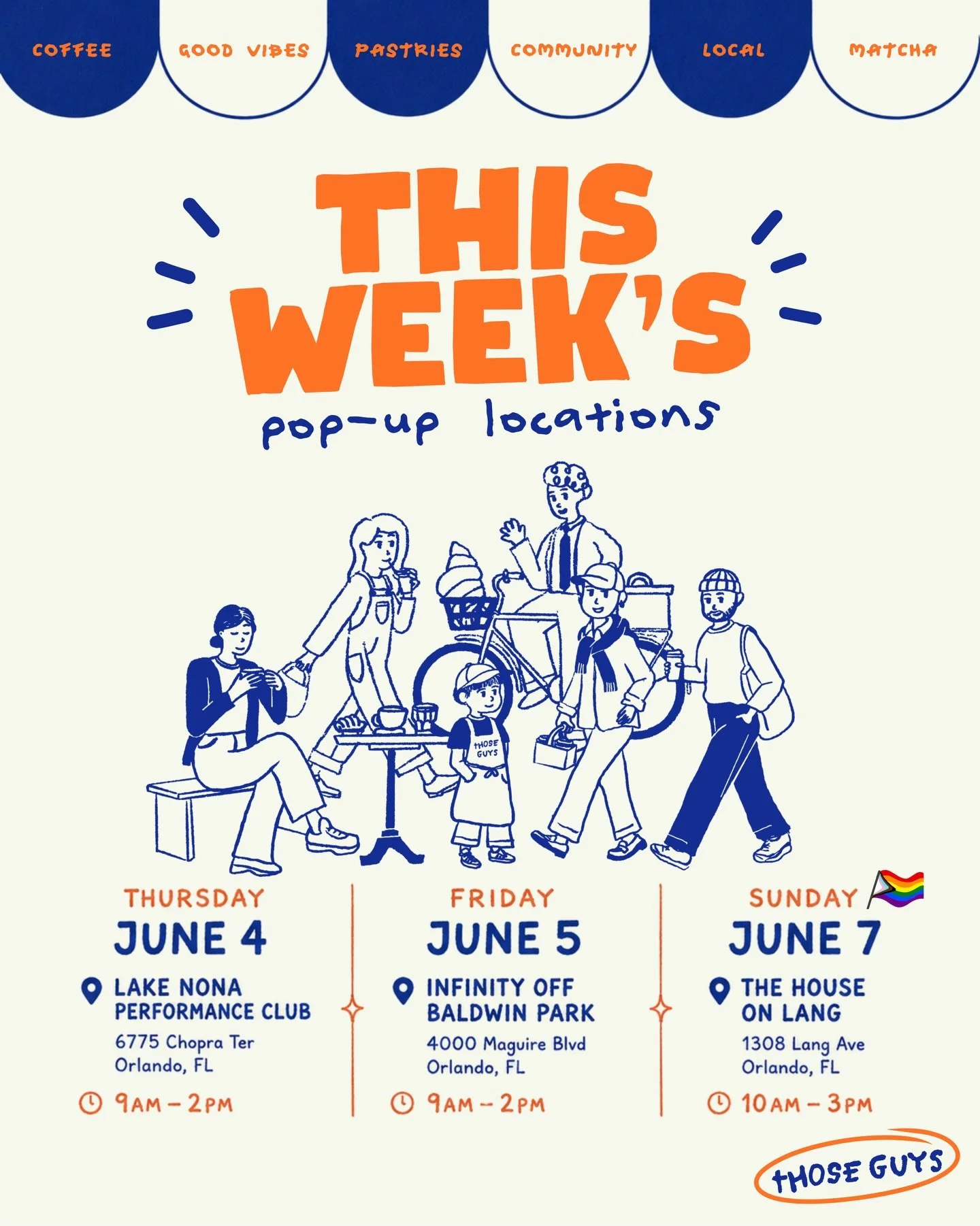 hello June! summer&rsquo;s coming ☀️ 

Thurs, June 4th
&bull; @lnperformanceclub 
&bull; We&rsquo;ve missed you Lake Nona!

Fri, June 5th
&bull; @infinityoffbaldwin 
&bull; Baldwin Park is always a good plan 

Sun, June 7th
&bull; @thehouseonlang 
&b