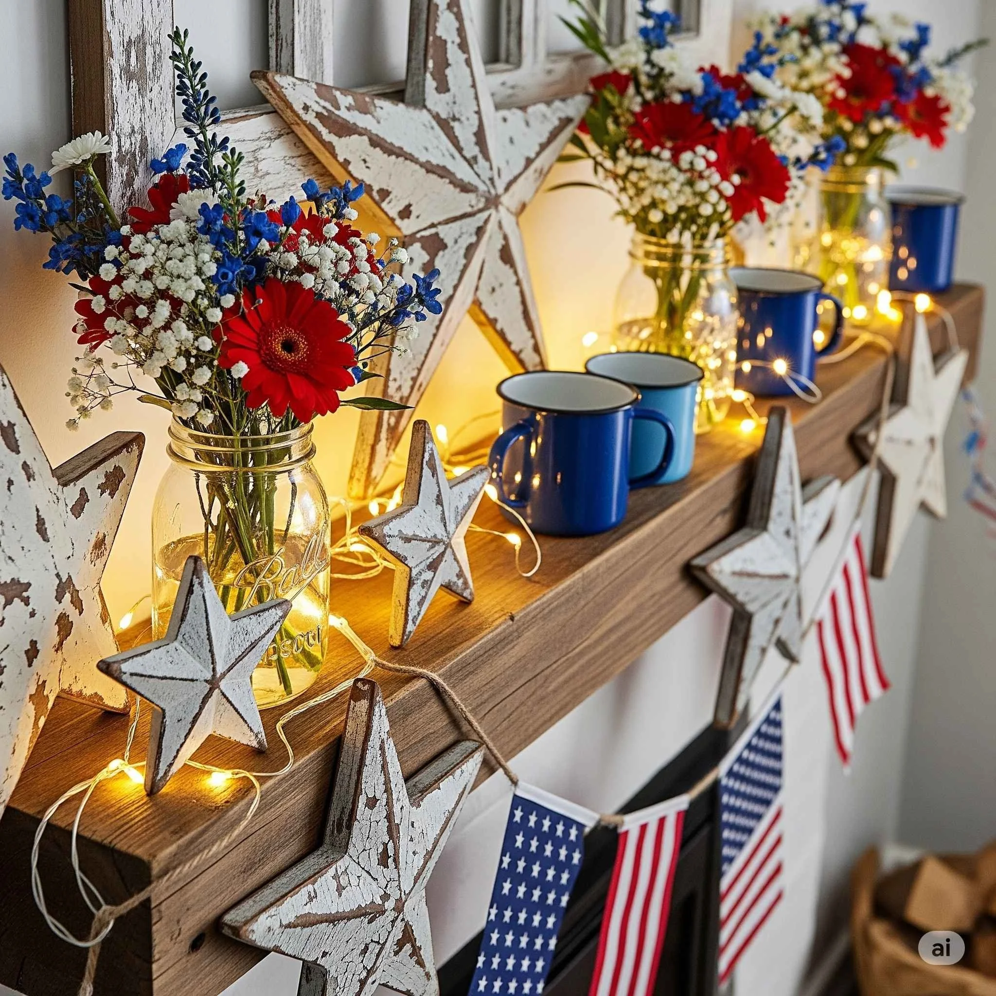 Decorate a 4th of July Mantel with Style and Patriotic Charm - Our