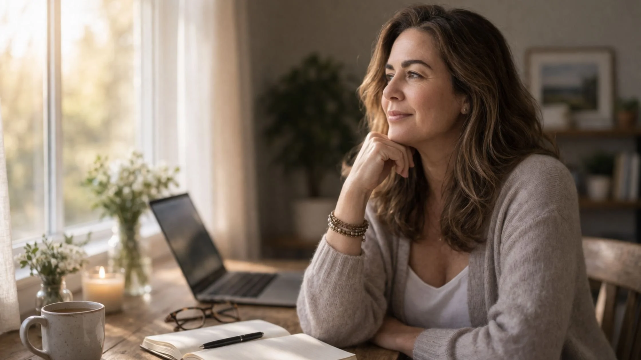woman in midlife thinking about speaking up more