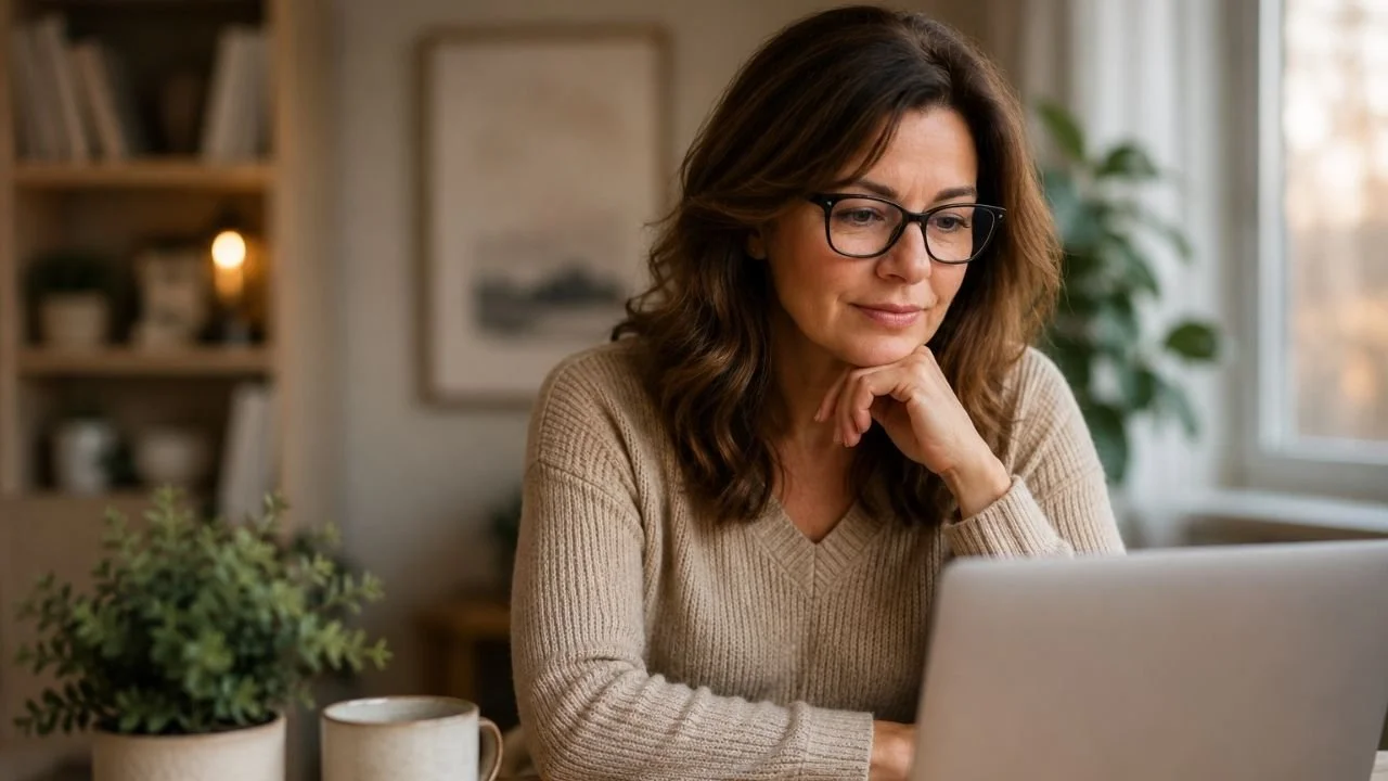 woman working on side hustle