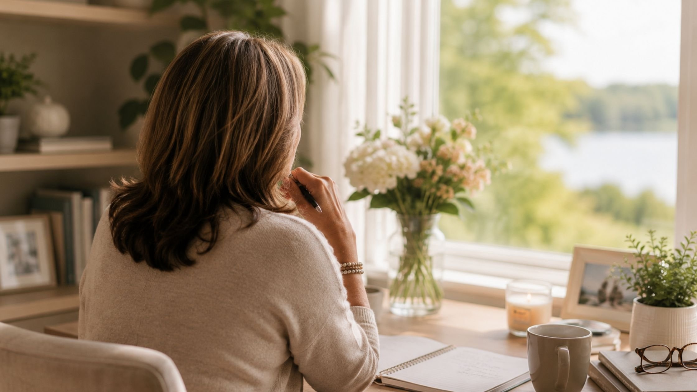 woman working on her next chapter
