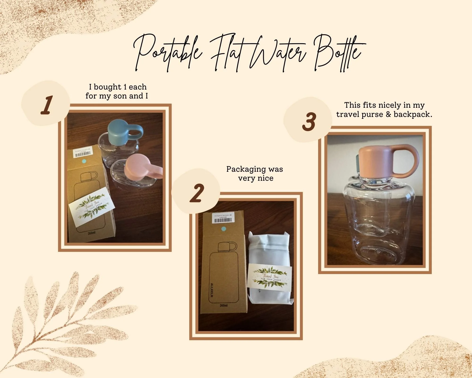 Portable Flat Water Bottle, Amazon