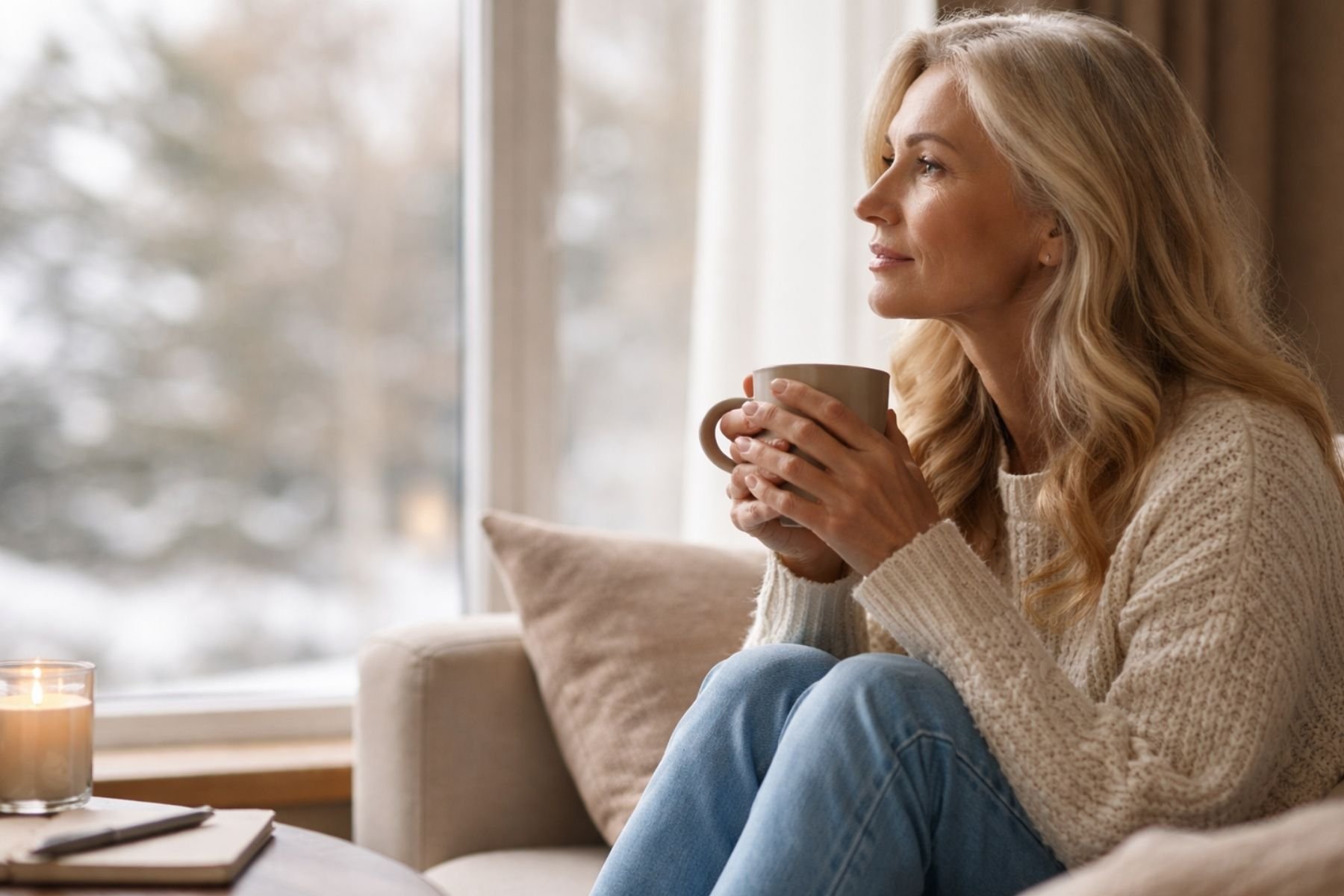 woman pondering the new year