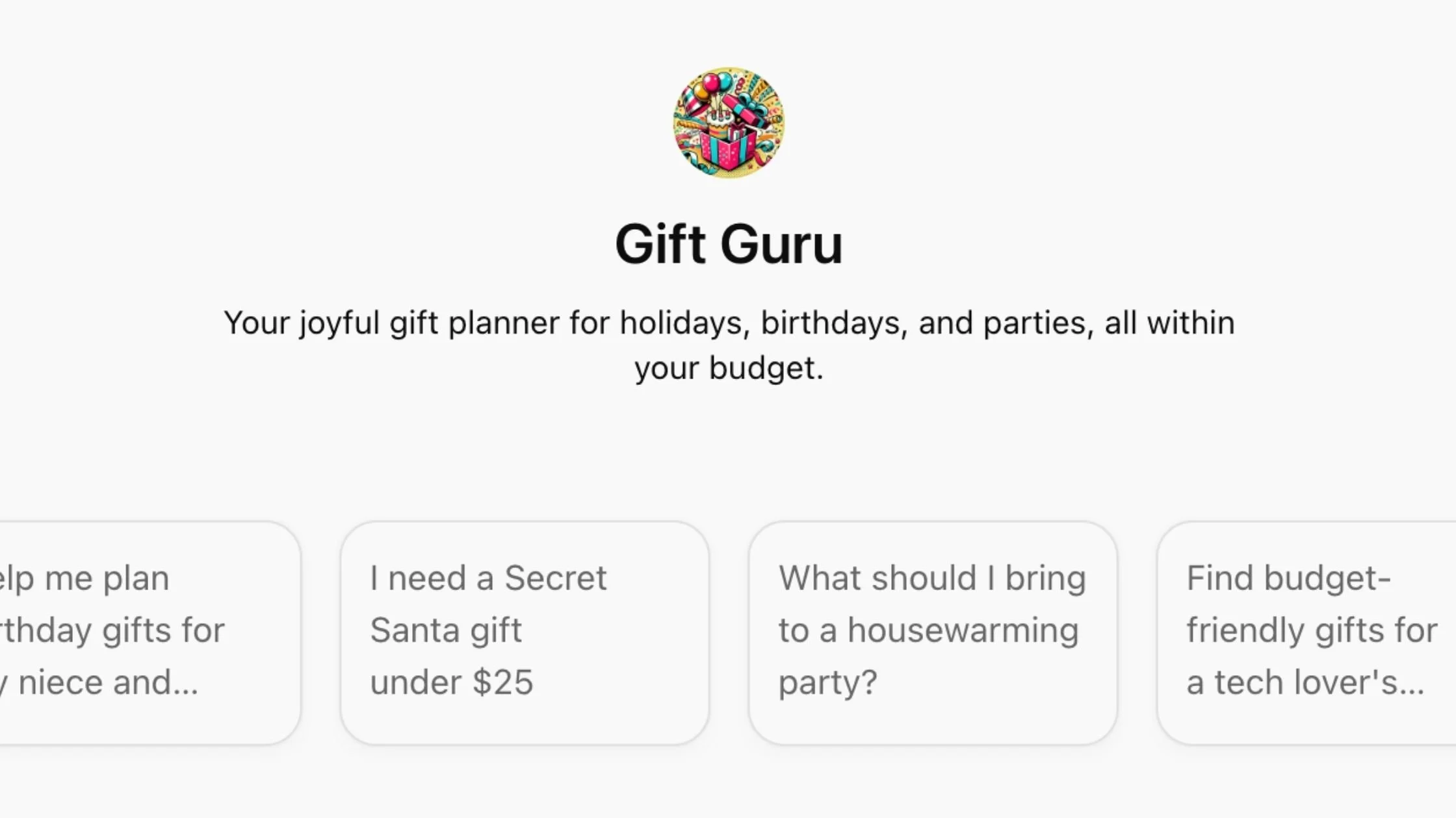 The Gift Guru helps you plan gifts for any occasion.