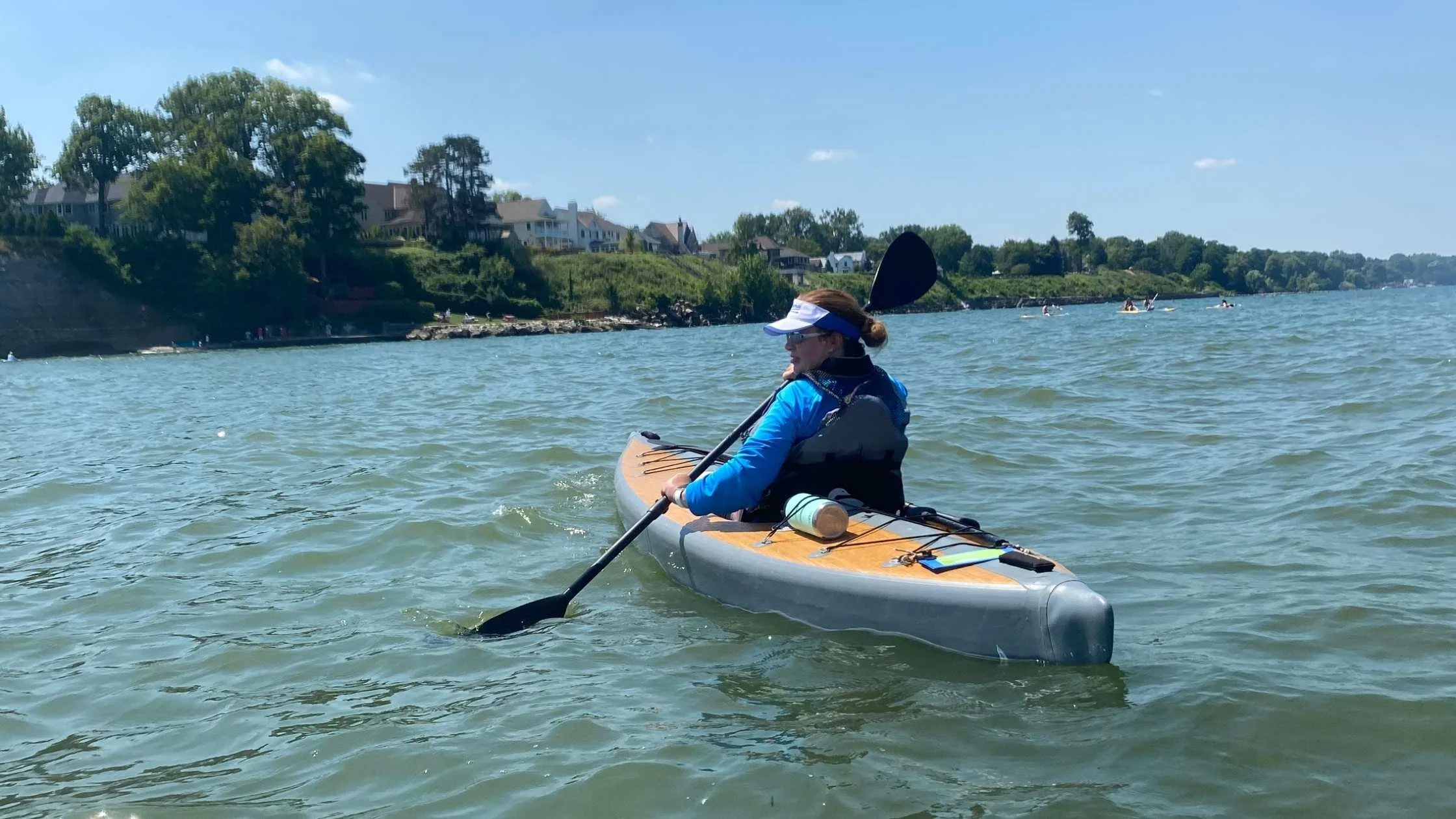 woman kayaking on Lake Erie