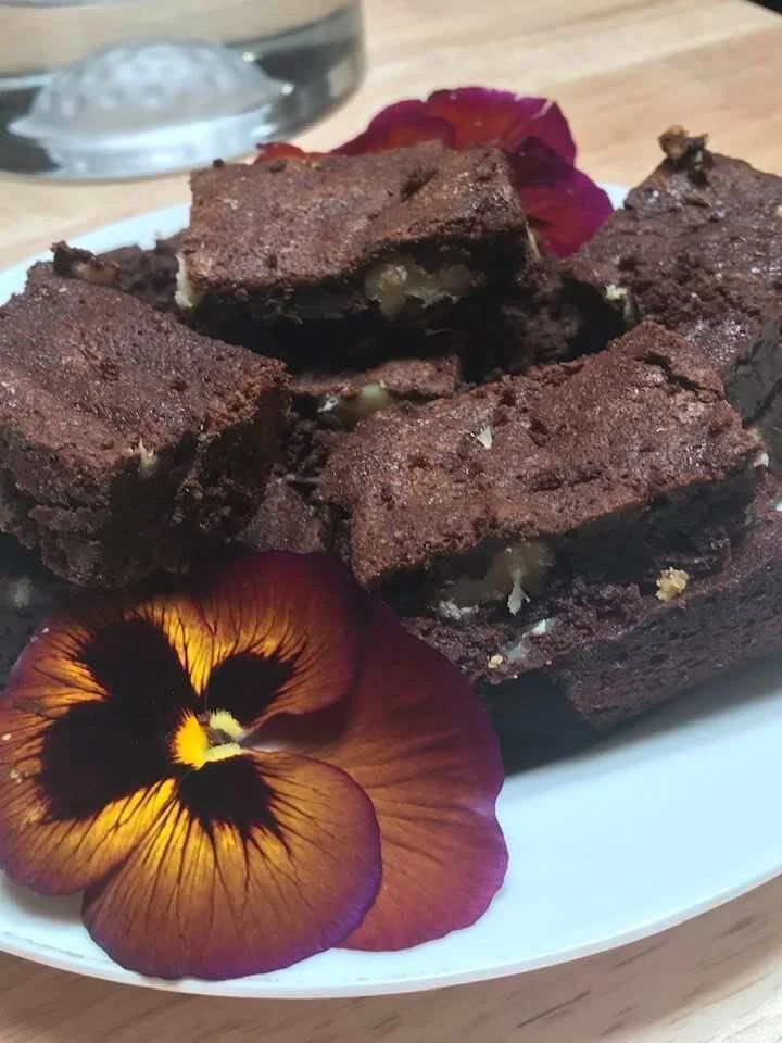 Enchanted Dark Chocolate Fudge Brownies w/Walnuts (gluten free)