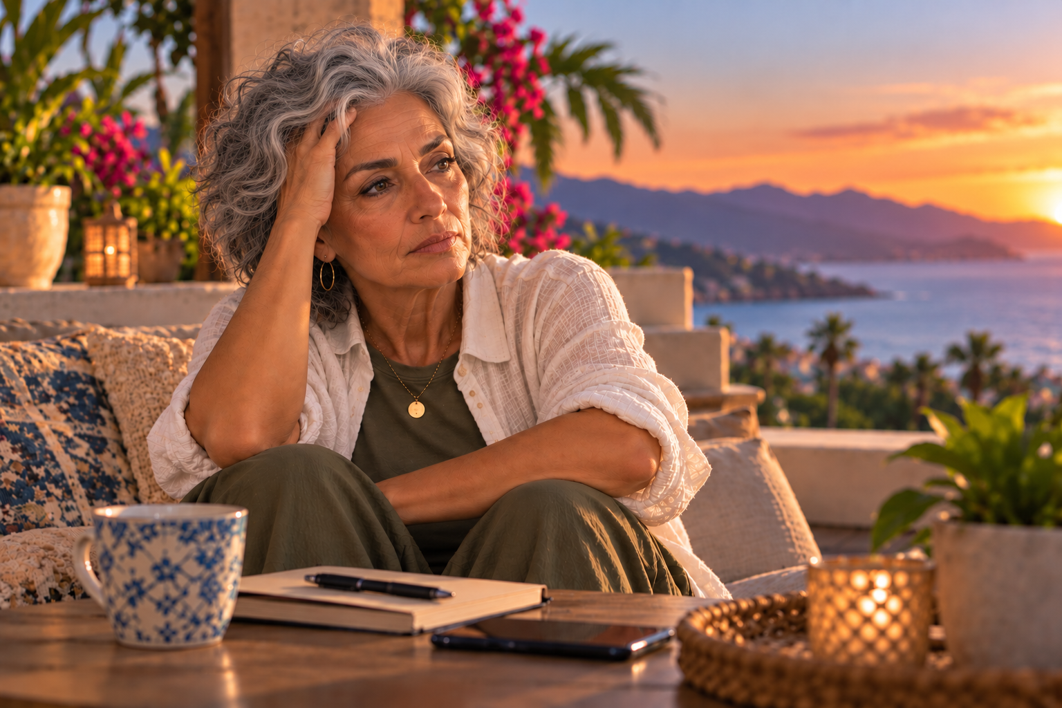 Middle aged woman pondering her thoughts. Dr. Sarah K. Samman serves the Los Angeles County, Orange County, and San Diego County.