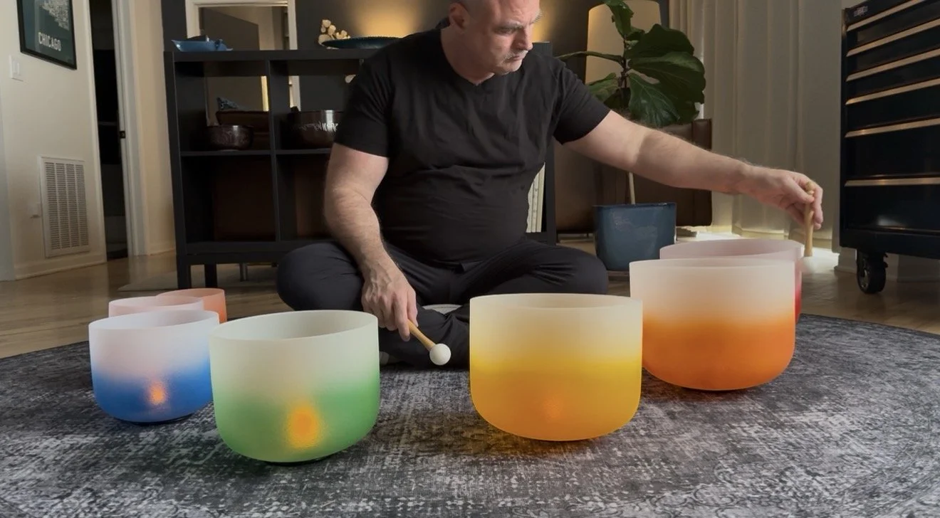Sound baths for groups of 6-12 people utilizing quartz chakra singing bowls and other beautiful sound tools are available. Please contact me for a quote.