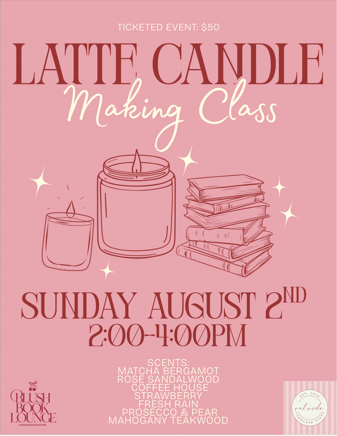 Latte Candle Making Class | Blush Book Lounge