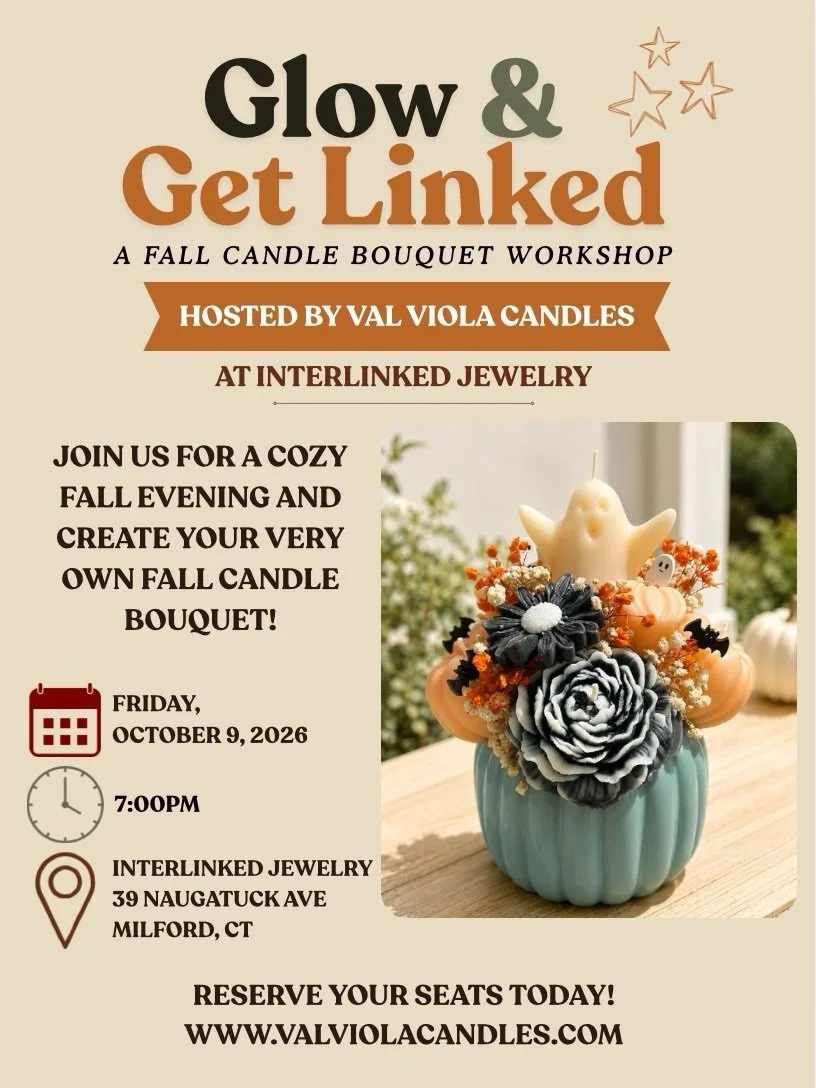 Join us for a cozy fall evening filled with creativity, candles, and a little sparkle! 🍁✨

Create your very own Fall Candle Bouquet using beautiful seasonal candles and autumn-inspired accents. We&rsquo;ll guide you step-by-step as you create a uniq