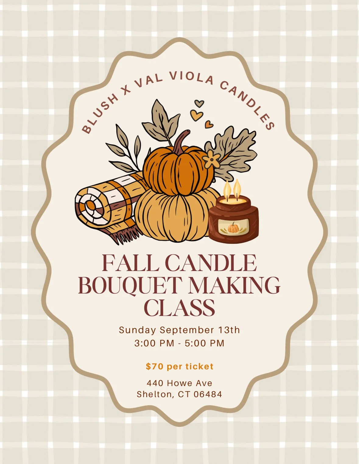 Fall Candle Bouquet Workshop at Blush Beauty Lounge