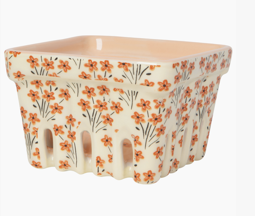 Floral Sweet Ceramic Berry Basket