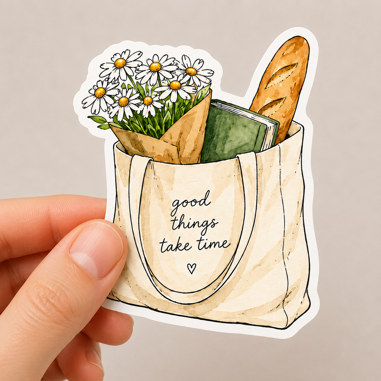 Good Thinks Take Time Vinyl Sticker