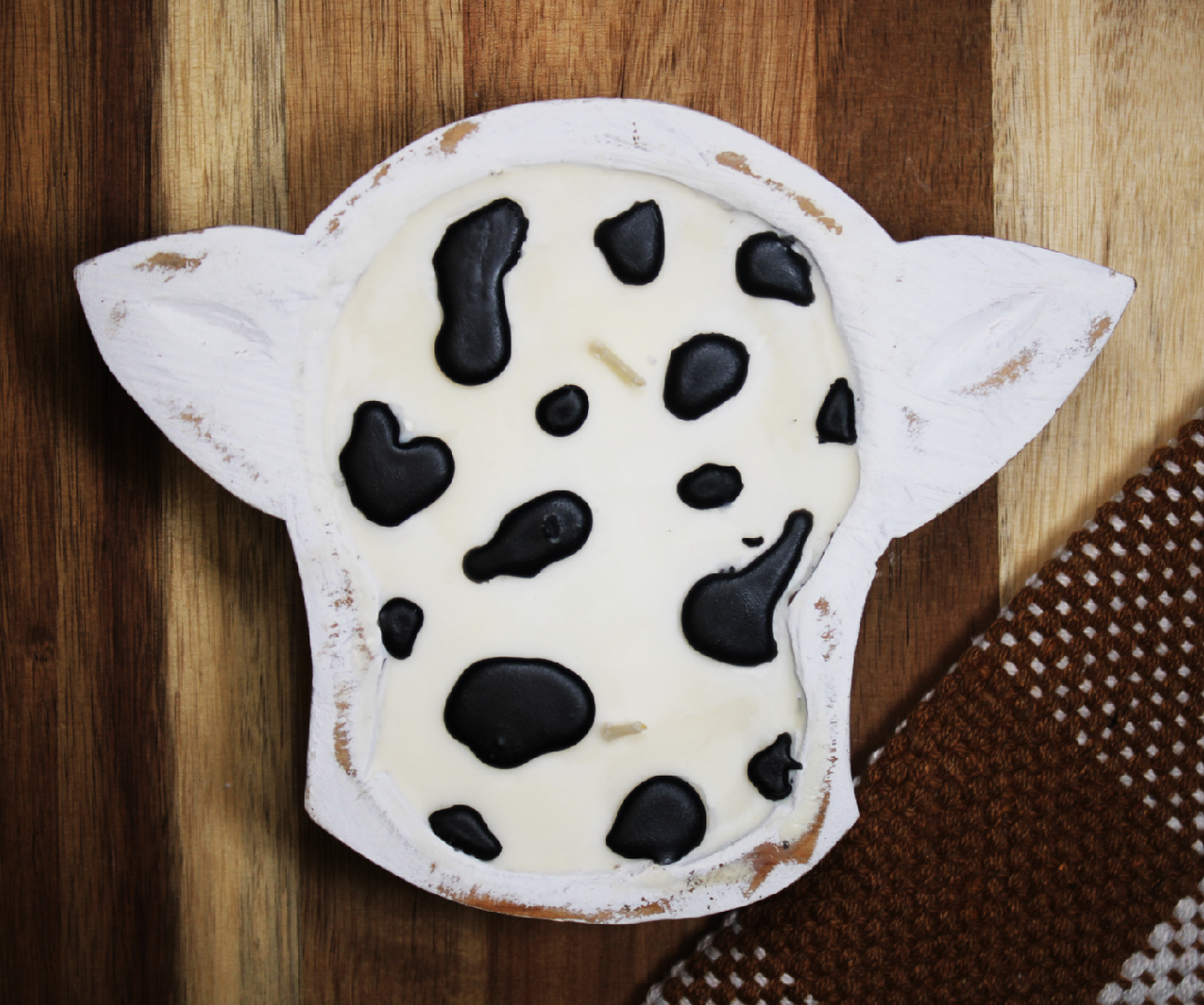Cow Head Wooden Dough Bowl