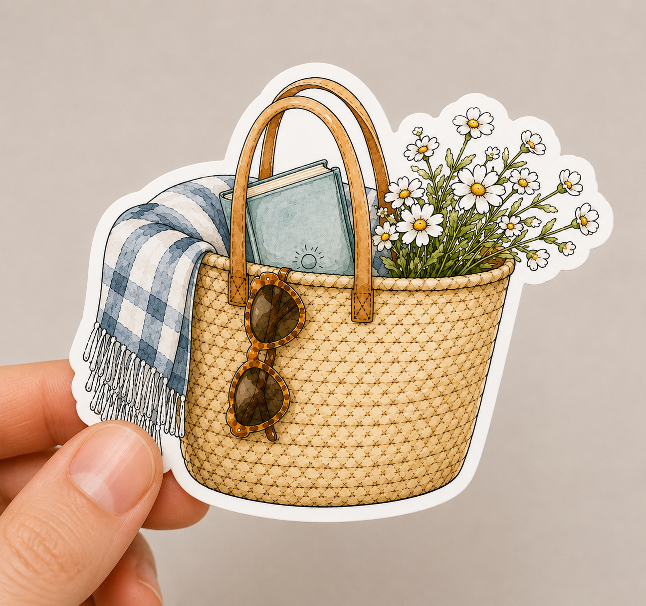 Summer Basket Vinyl Sticker