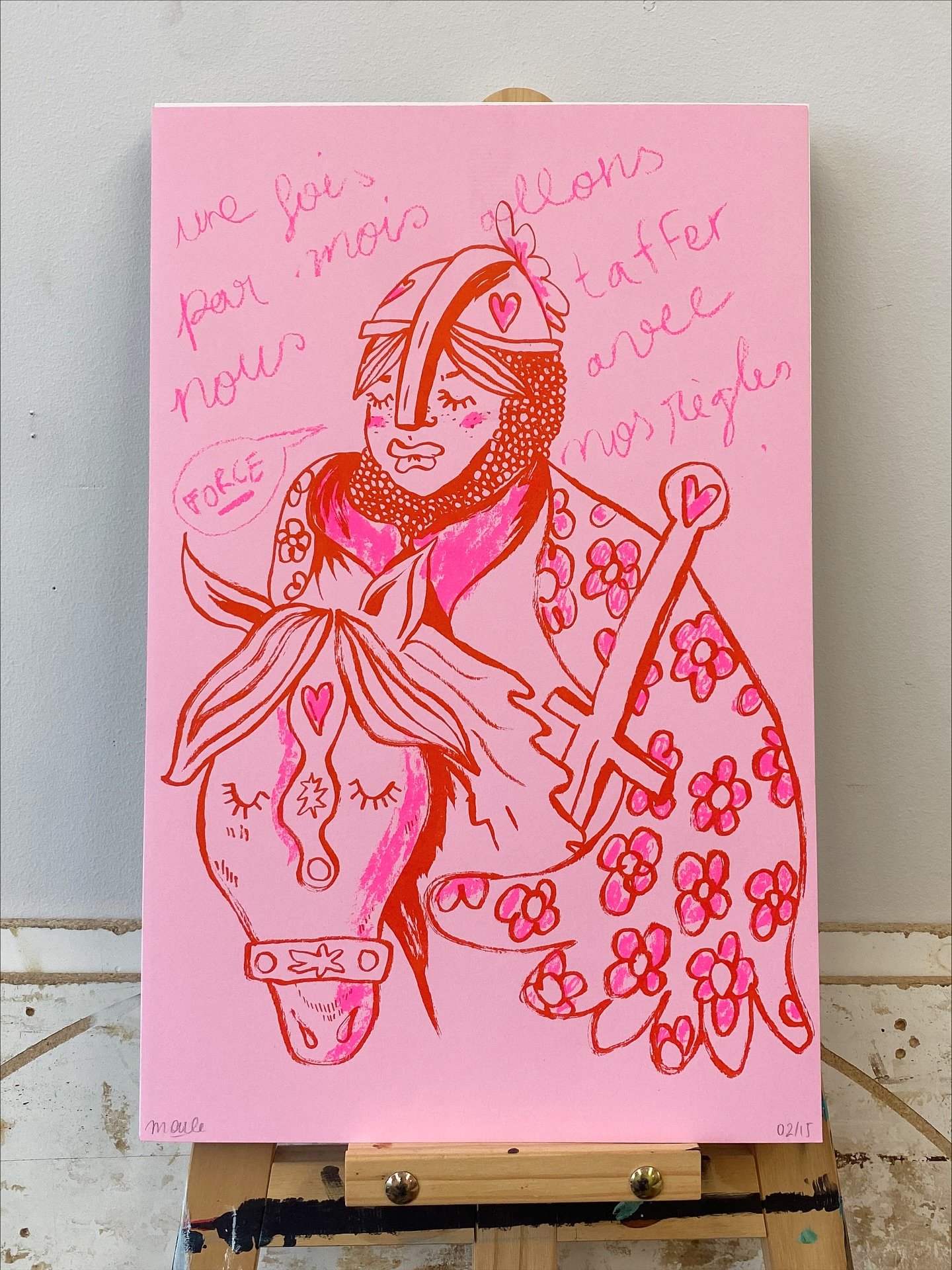Une fois par mois nous allons taffer avec nos r&egrave;gles *force* 
Retour sur le print de la chevali&egrave;re issue du zine cr&eacute;&eacute; pour expozine &laquo;&nbsp;chevali&egrave;re menstru&eacute;e&nbsp;&raquo; et qui est pr&ocirc;ne &agrav