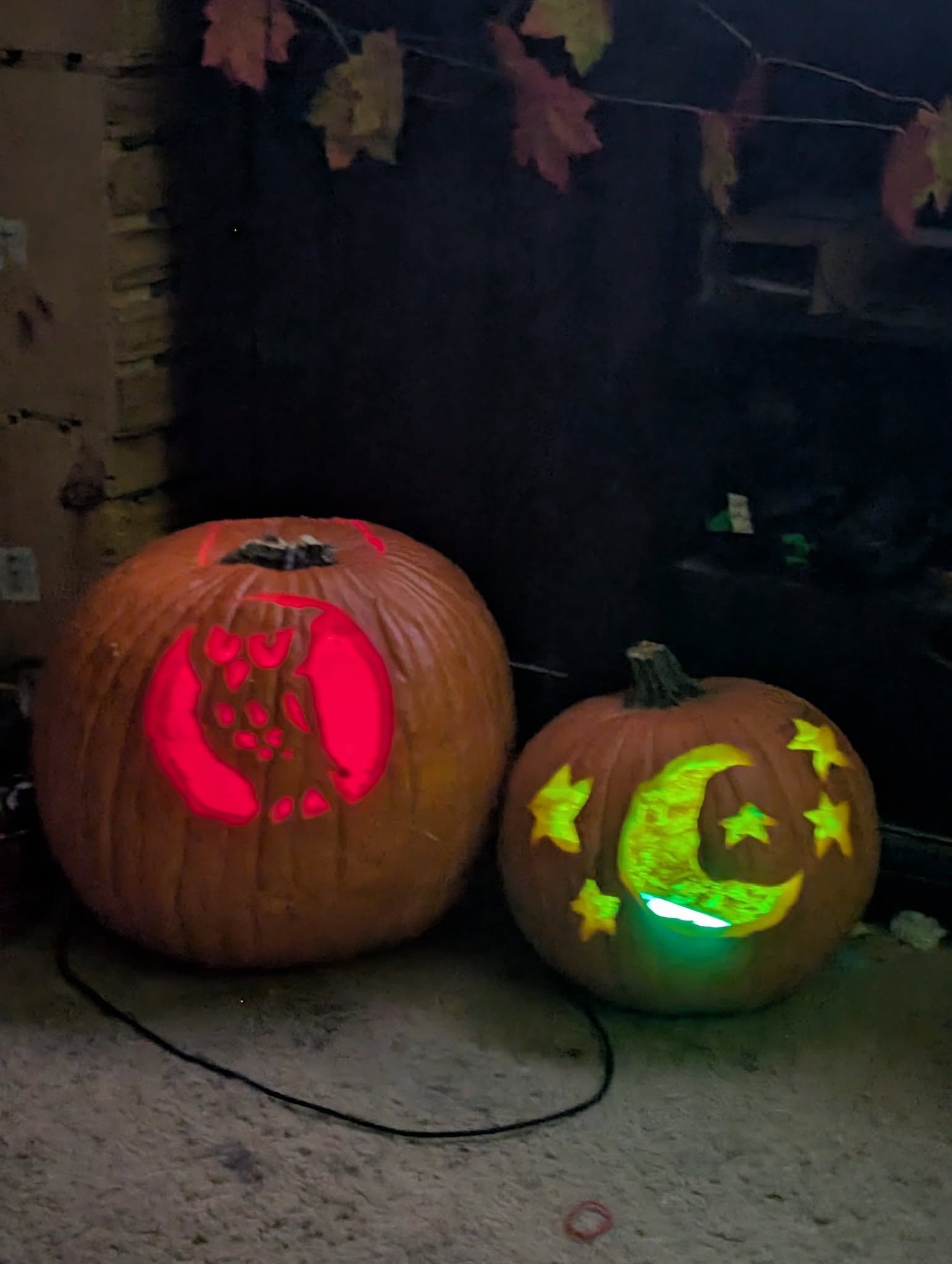 We carved pumpkins tonight!