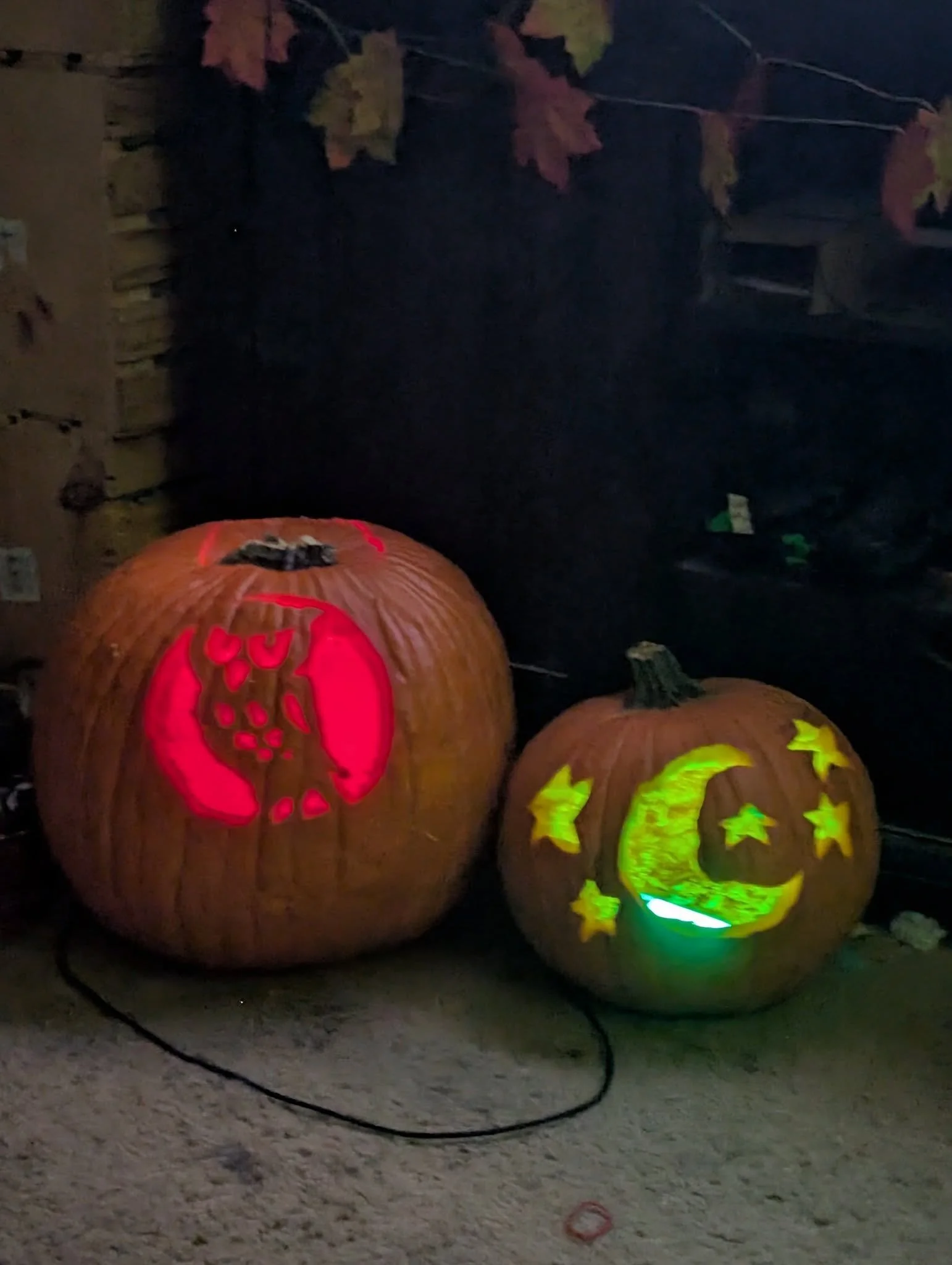 We carved pumpkins tonight!