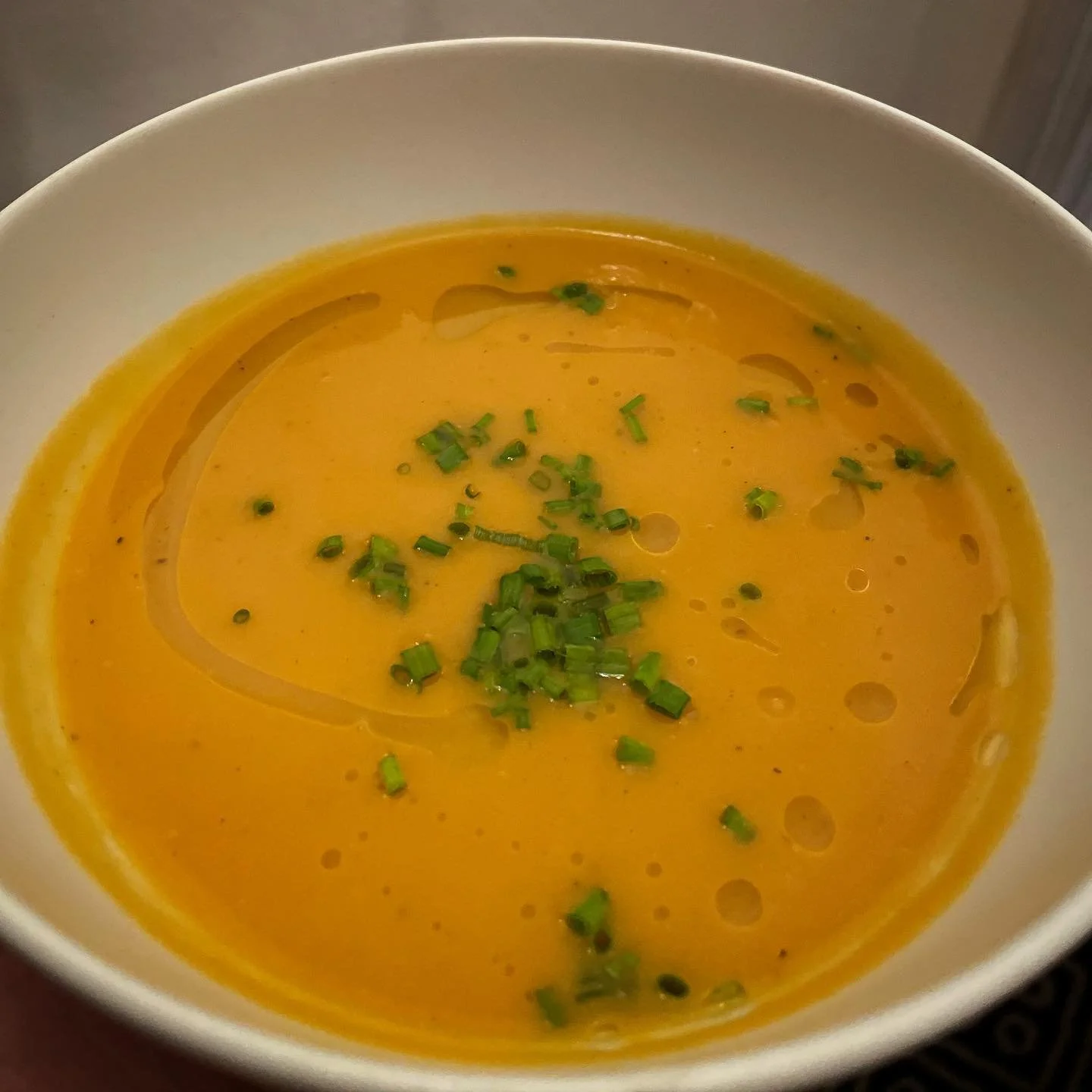 Closing out 2021 with a bowl of butternut squash soup.  Wishing you all the best for 2022!