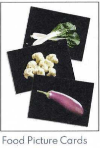 food card picture images, cauliflower, bok choy, eggplant