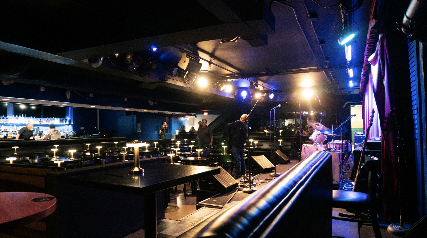Biscuits and Blues crew setting up for a concert