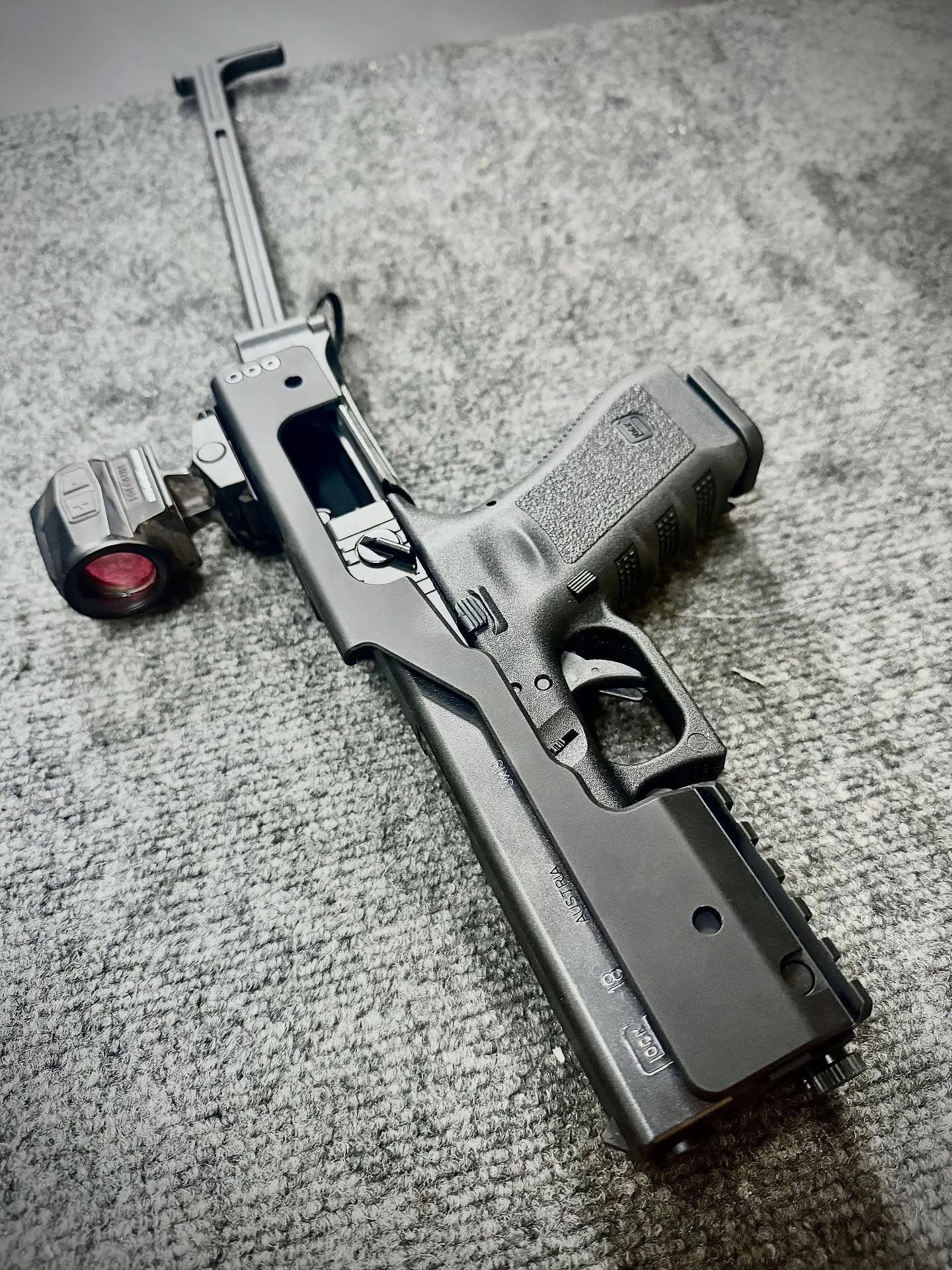 My @glockinc 18 got an upgrade from @btusallc, now I can FART with my 18, you know shoot Further, Accurately, Really fast and Tactical like. #xdman #bandt #guns #pewpew #2a #merica #glock #pewprofessional #pistol #nfa #humor #gunsofinstagram #gangsta