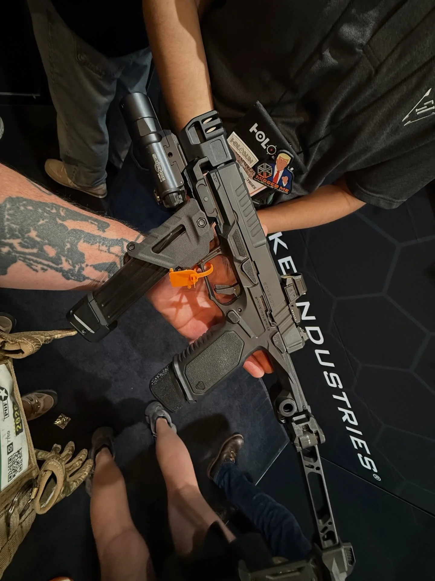 👀 look what @strikeindustries had in their booth for the @springfieldarmoryinc Echelon! 2026 is the year of the Echelon PDW, as of now 4 companies are on board shipping or releasing Echelon chassis. #shotshow #2a #guns #pistol #pewpew