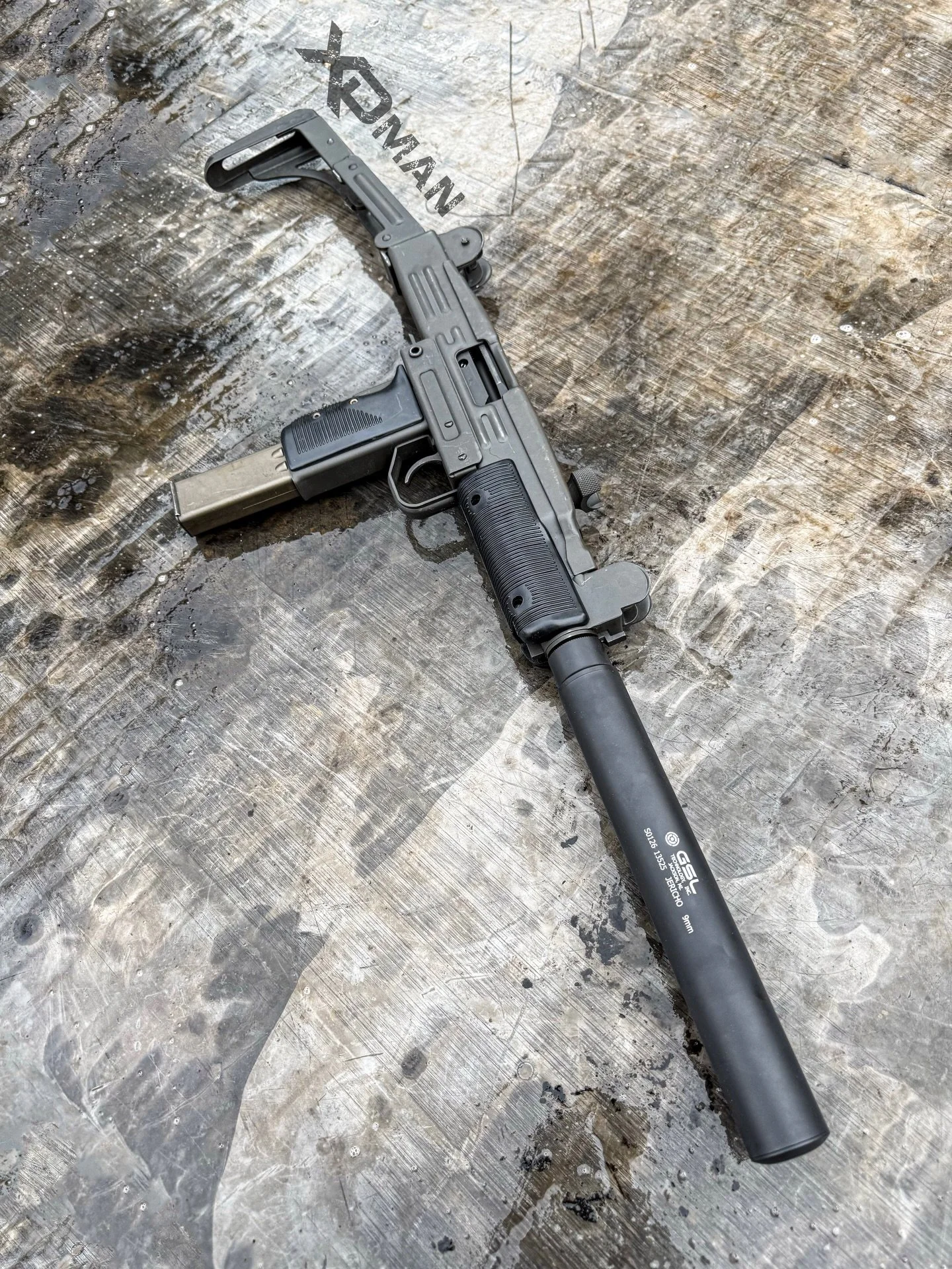 The Uzi and the @gsltechnology Jerhico suppressor putting in some work today&hellip;she&rsquo;s hot! 🥵 #pewpew #2a #guns #9mm #pistol