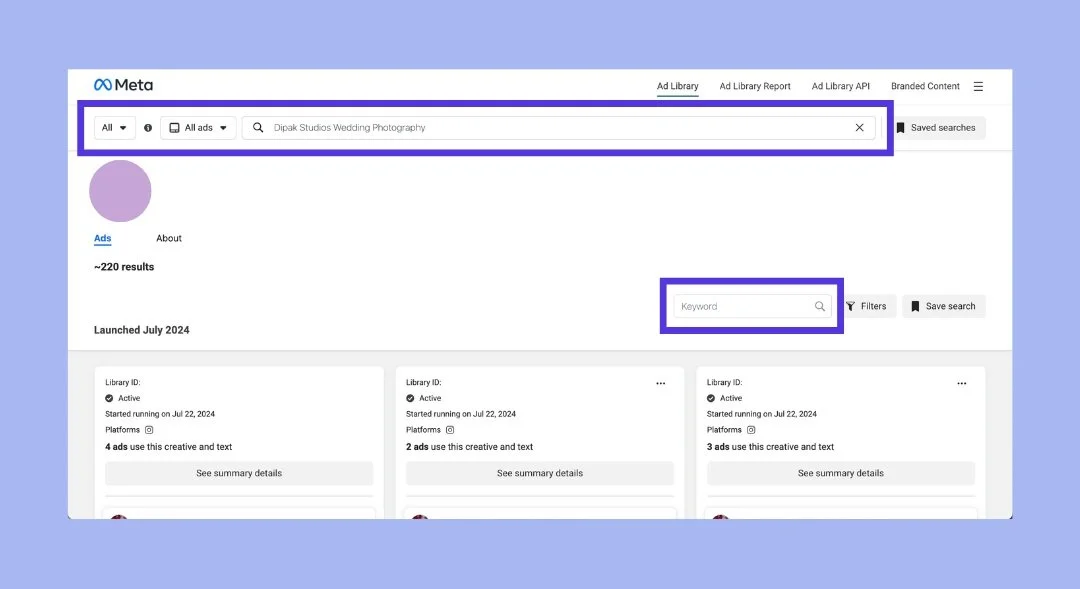 Library Meta Search Meta Ads Library: Navigation Guide — Ray Consulting Group