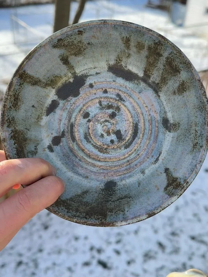 After / before 

This experimental piece ended up being one of my favourites of the whole batch! 

Base = 3x Moon River 
Top layers = Opal Lustre &amp; Cosmic Tea Dust

The top layers were watered down and applied with drops and splatters. I let the 