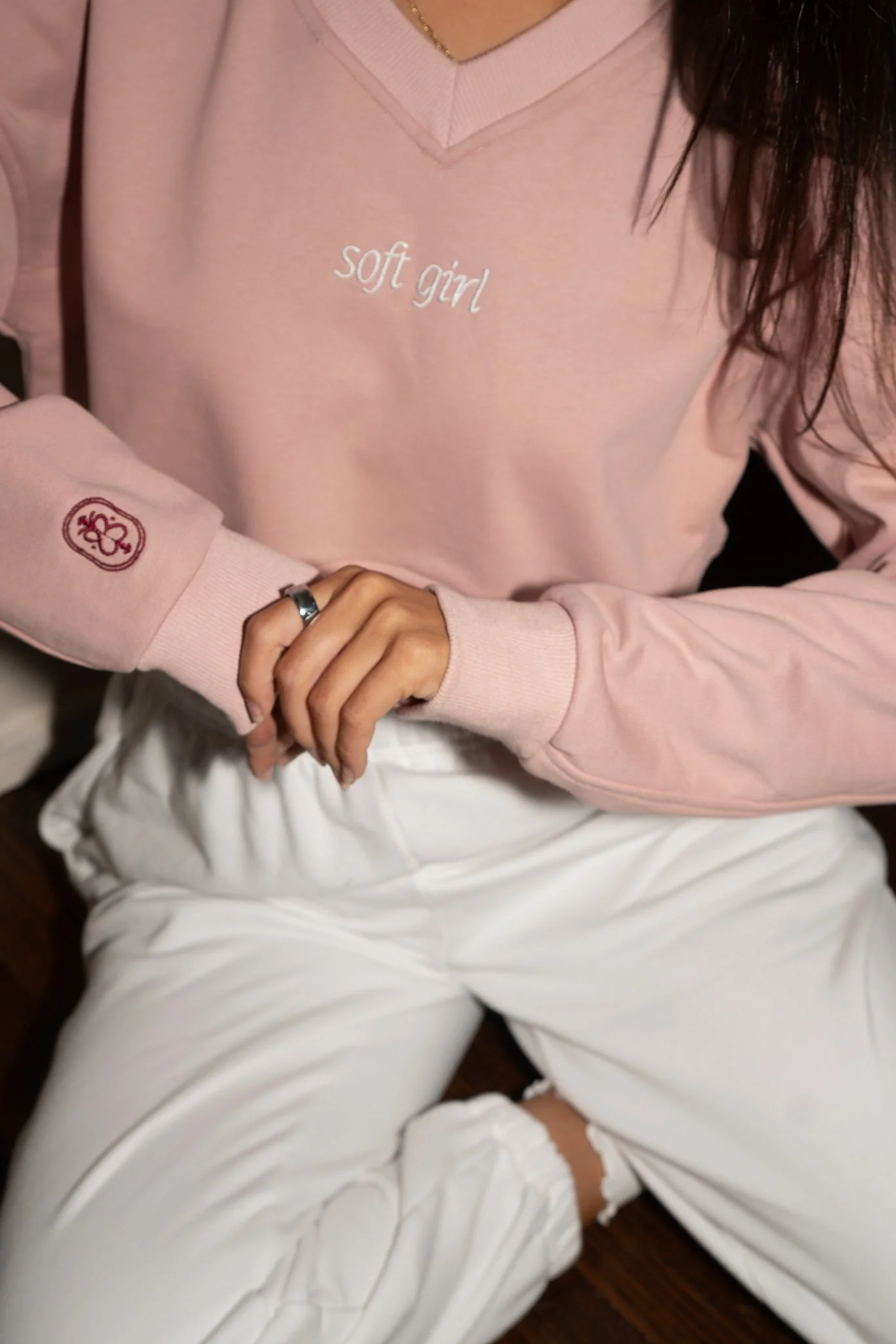 Soft Girl Oversized Crop Sweatshirt