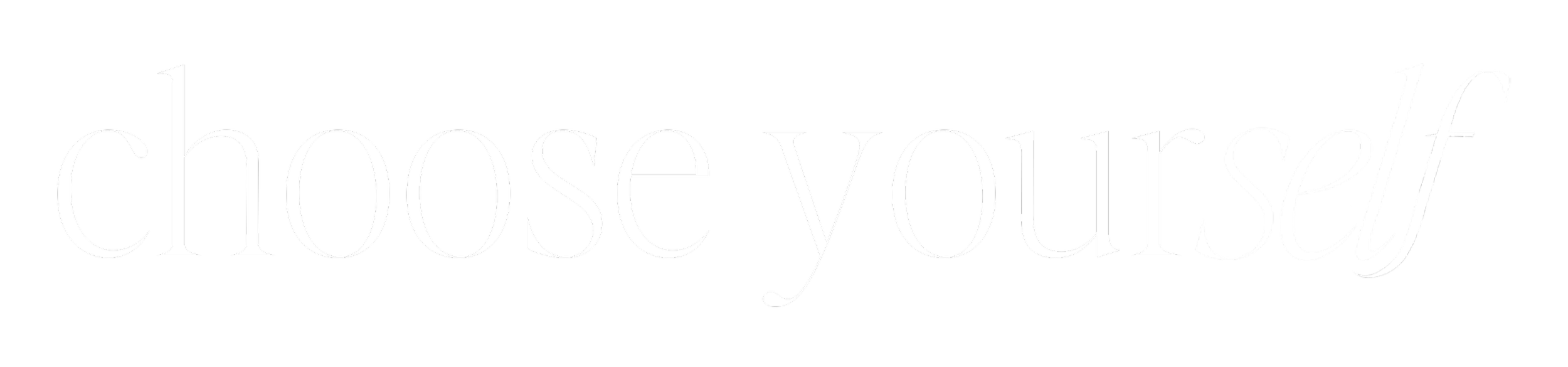Text saying "choose yourself" in white letters on a black background.