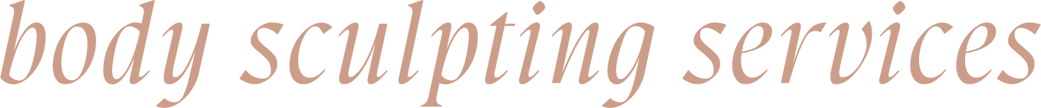 Text reading 'body sculpting services' in a stylized font.